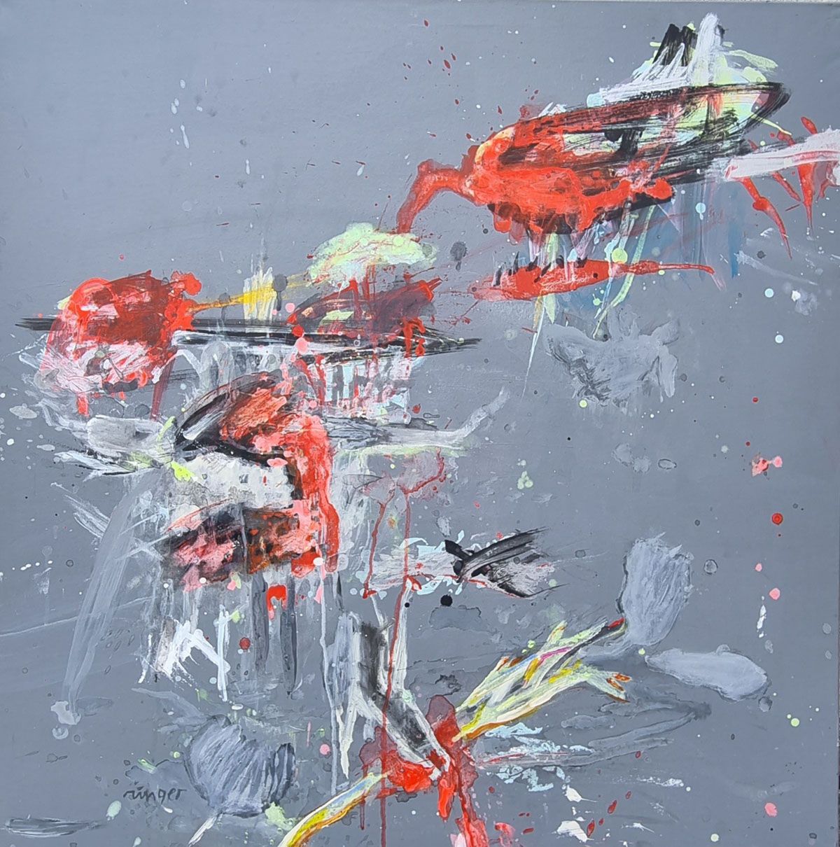 Tableau de RINGER HERVE a pour titre  SANS TITRE style abstrait dim : RINGER HERVEprix:950