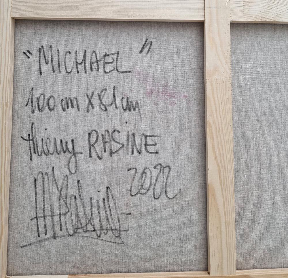 Tableau de THIERRY RASINE a pour titre  Michael style street pop art, street art dim : THIERRY RASINEprix:1200
