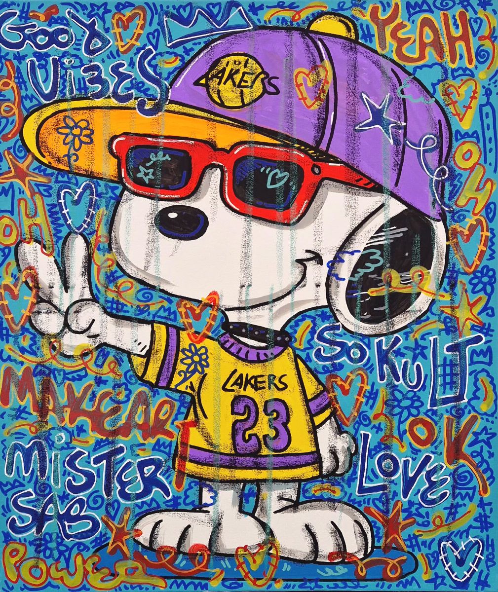 Tableau de RICO SAB a pour titre  Good vibes Snoopy style street pop art, street art dim : RICO SABprix:290