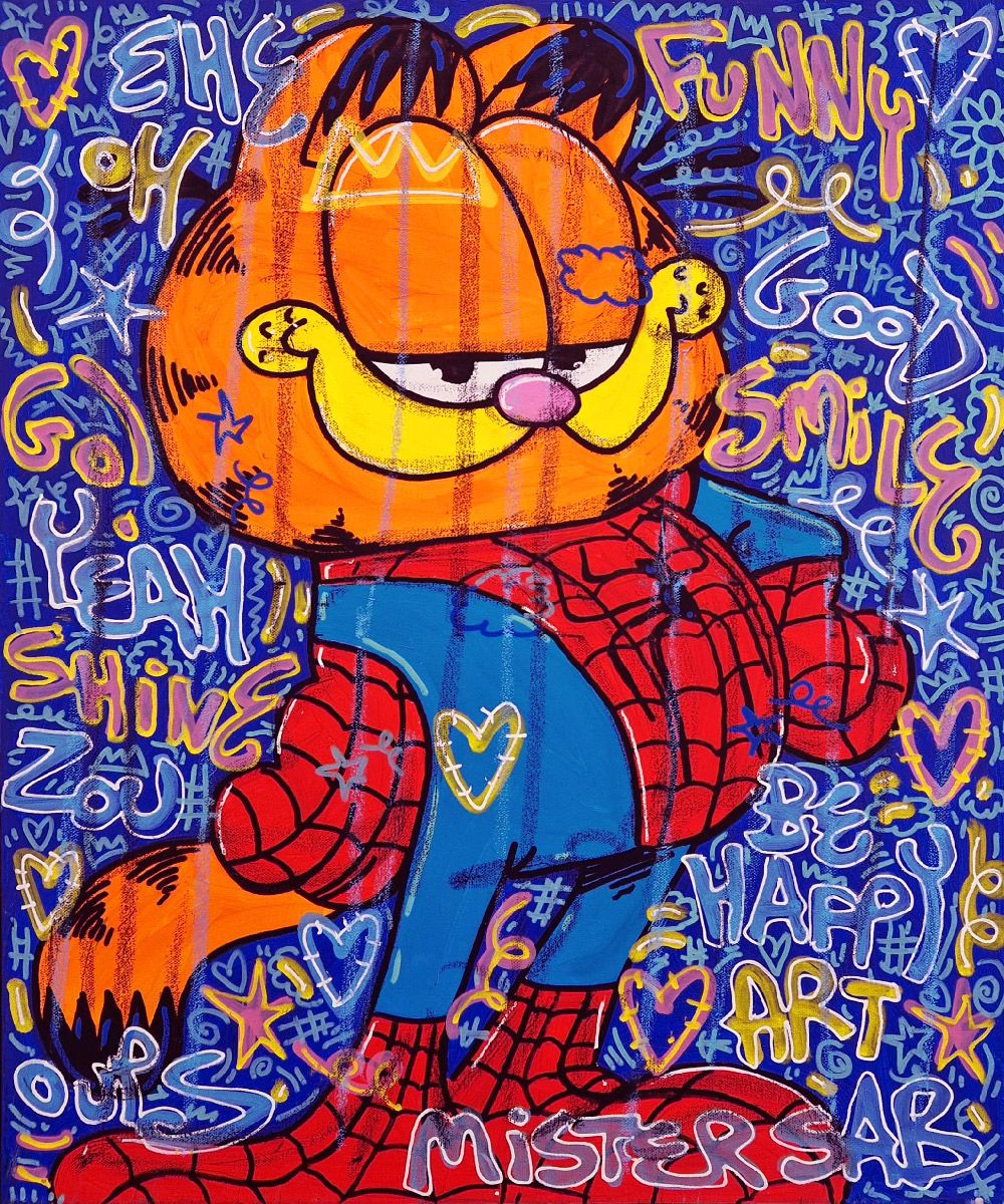 Tableau de RICO SAB a pour titre  Spider Garfield style street pop art, street art dim : RICO SABprix:290