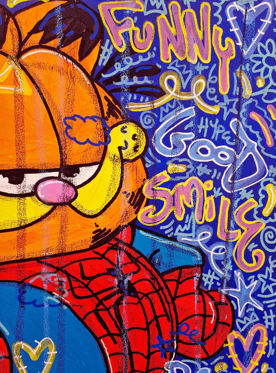 Tableau de RICO SAB a pour titre  Spider Garfield style street pop art, street art dim : RICO SABprix:290