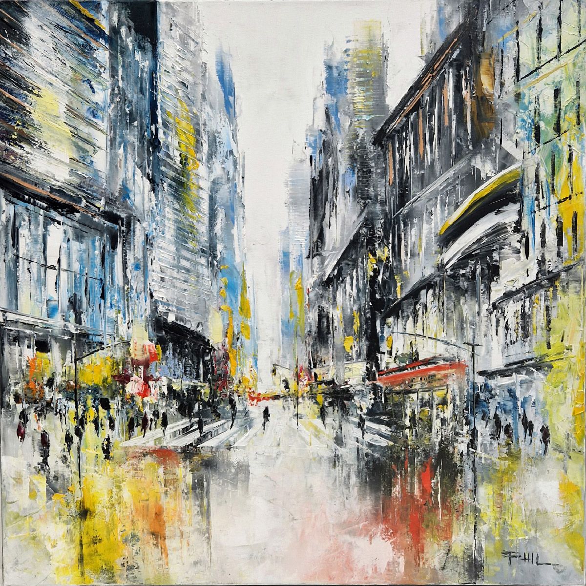 Tableau de PHIL a pour titre  Avenue NY style figuratif dim : PHILprix:350