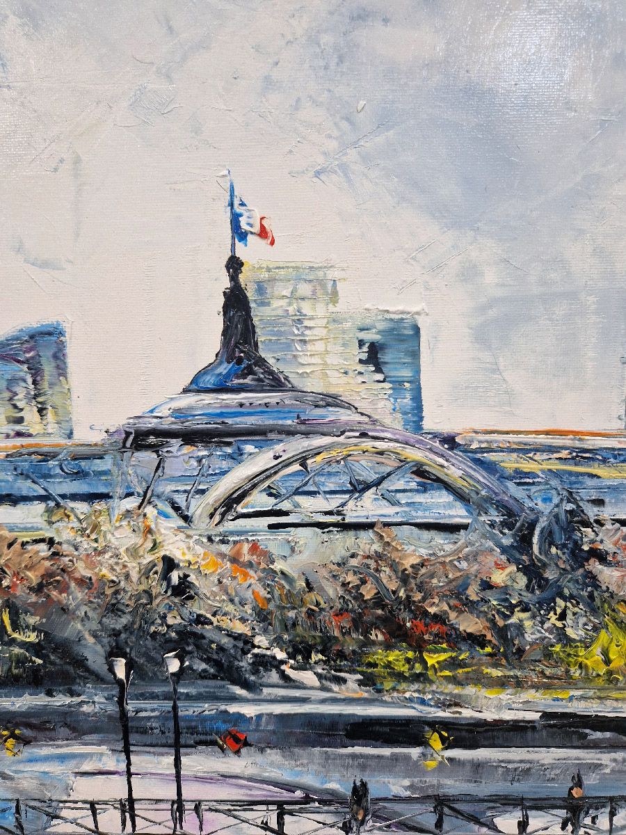 Tableau de PHIL a pour titre  Pont des Arts, Paris style figuratif dim : PHILprix:350