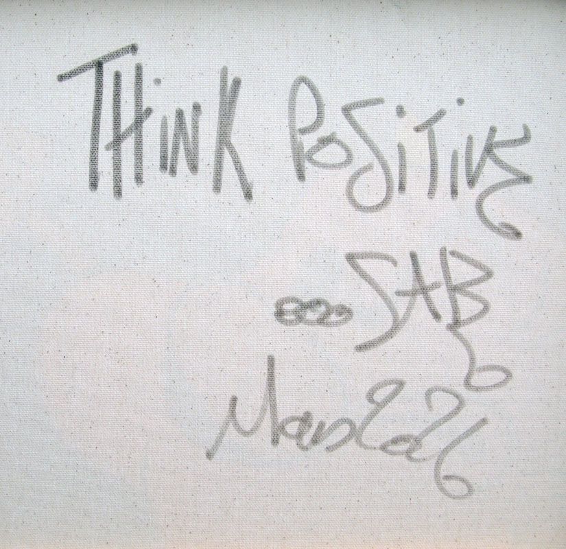 Tableau de RICO SAB a pour titre  Think Positive style street pop art, street art dim : RICO SABprix:290