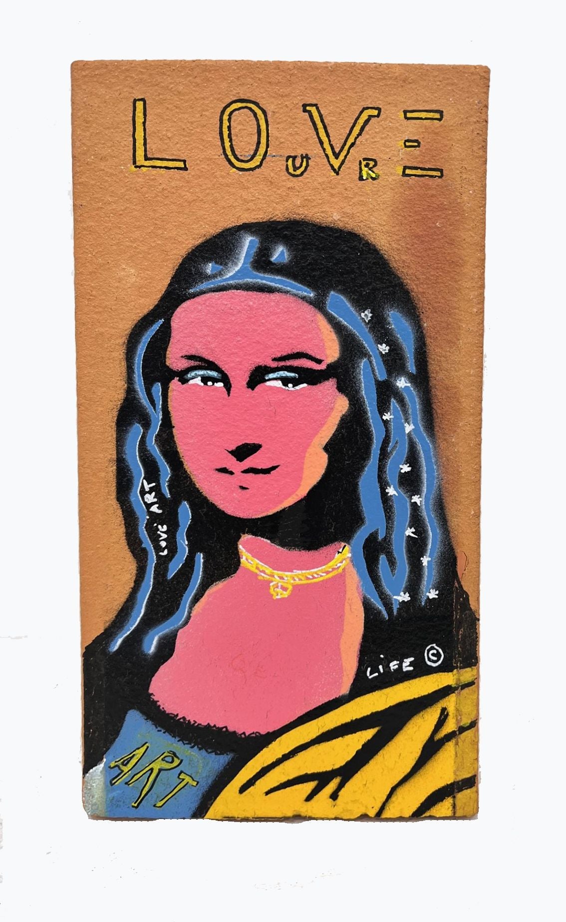 Sculpture de TIM6T a pour titre  MONA LOUVRE style street pop art dim : TIM6Tprix:150