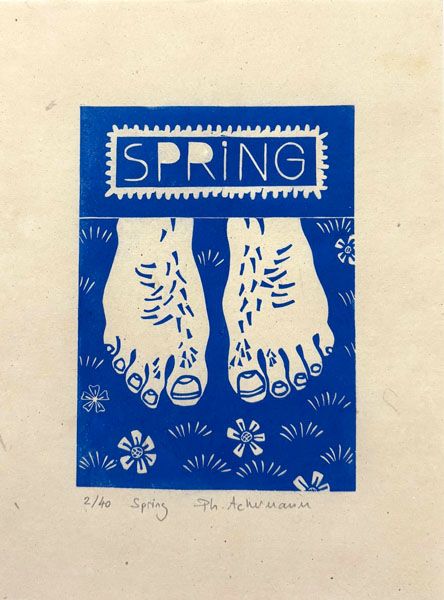 Editions d'art de PHILIPPE ACHERMANN a pour titre  SPRING style figuratif, graphique dim : PHILIPPE ACHERMANNprix:40