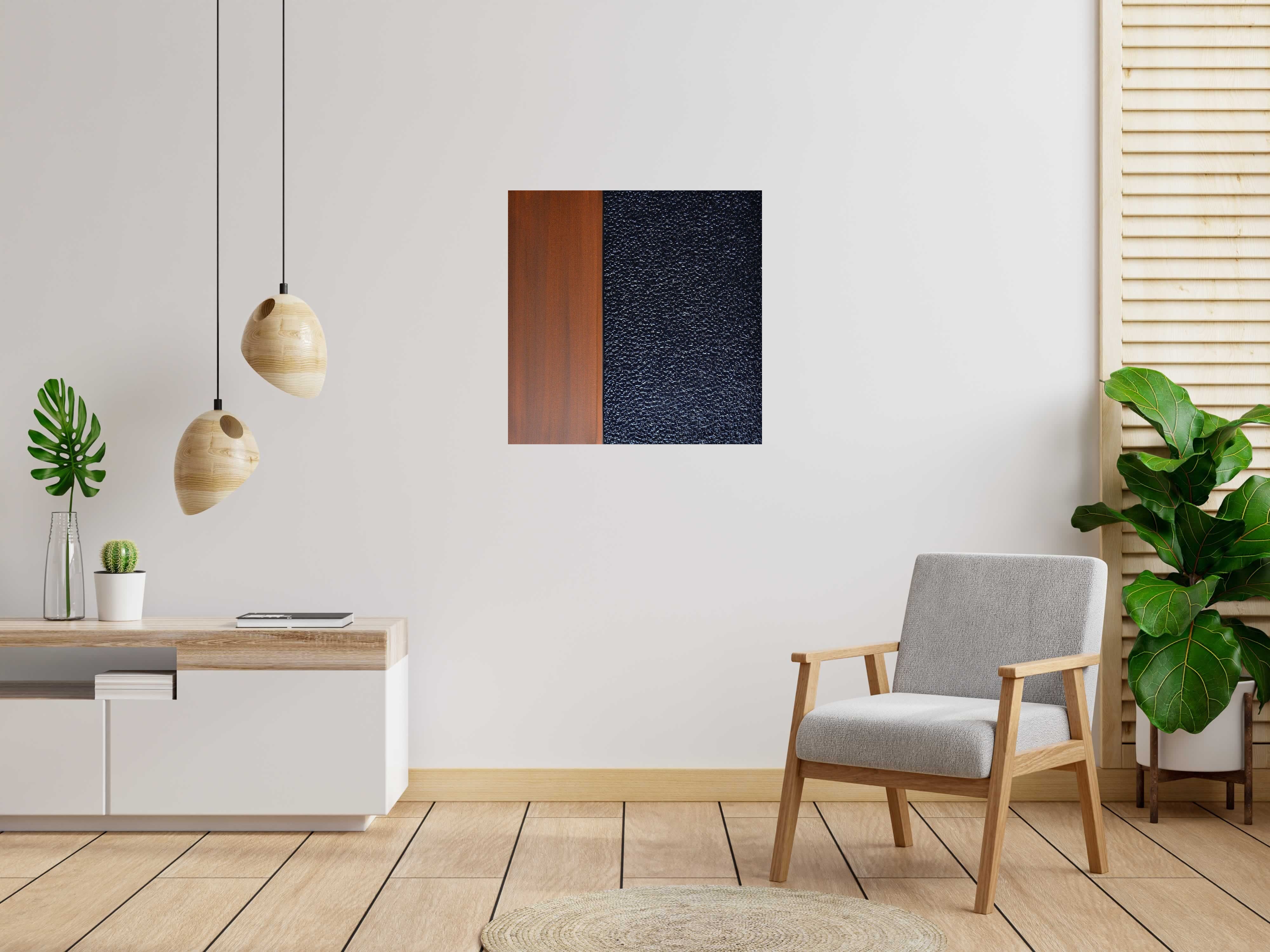 Toile PEINTURE 05-2023-39 de ALAIN BECANNE dans un intérieur – 80 × 80 cm