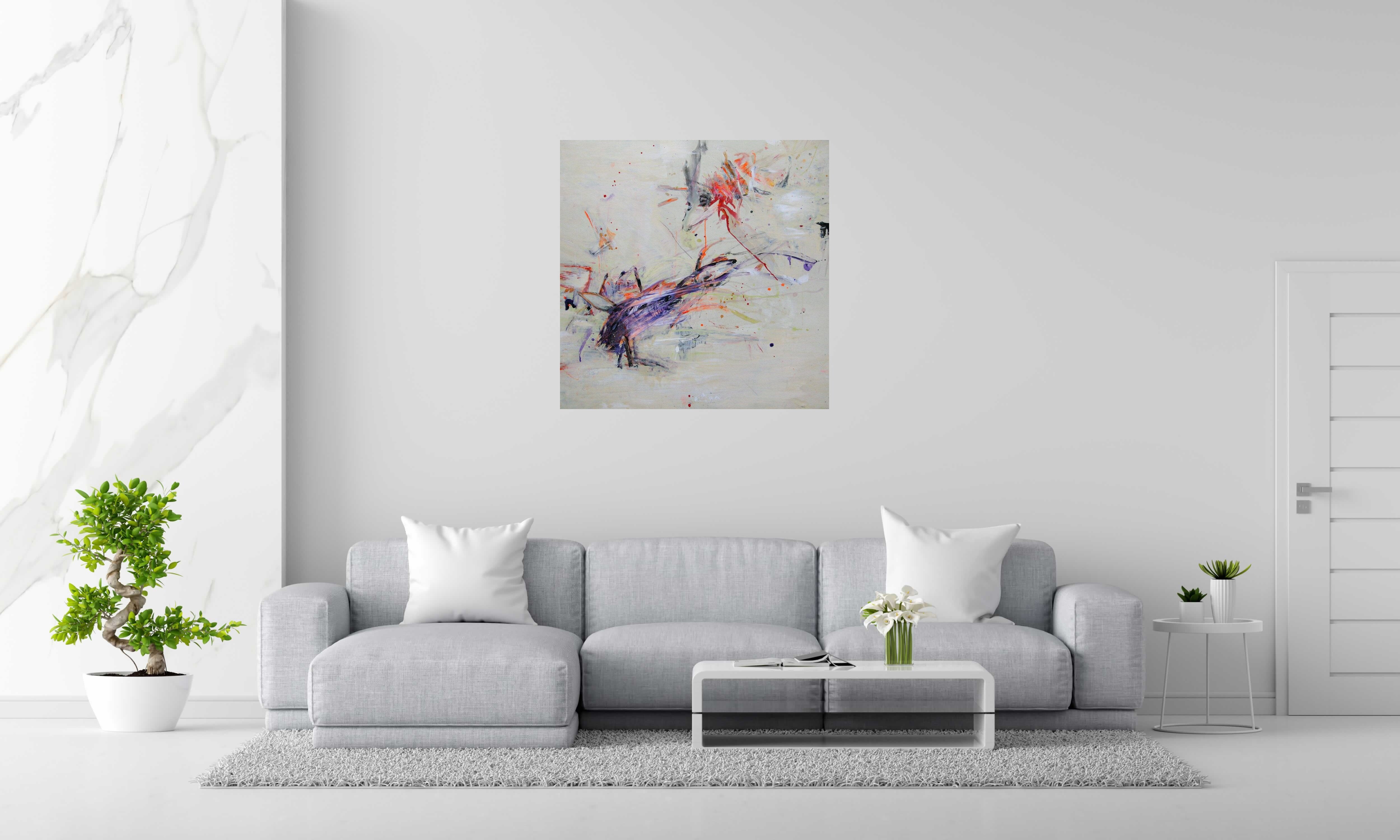 Toile SANS TITRE de RINGER HERVE dans un intérieur – 100 × 100 cm