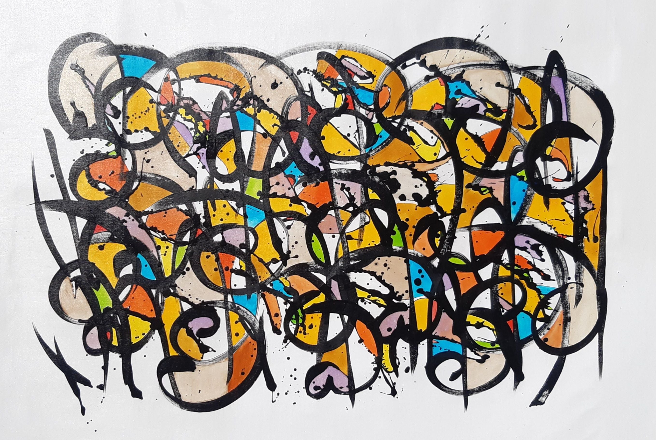 Toile abstraite format xxl noname C1 – STEPHANE RIME – 140 × 100 cm