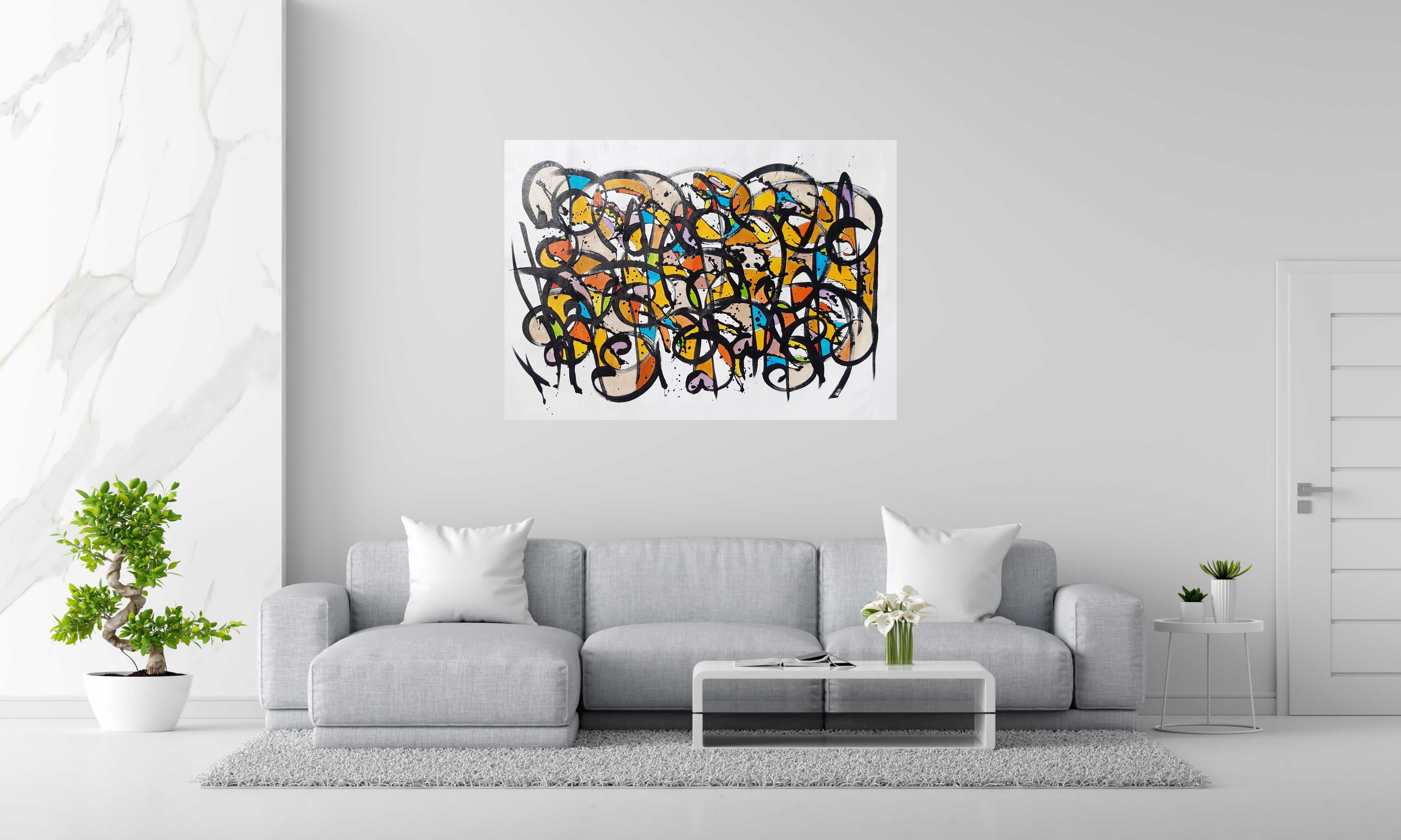 Toile noname C1 de STEPHANE RIME dans un intérieur – 140 × 100 cm