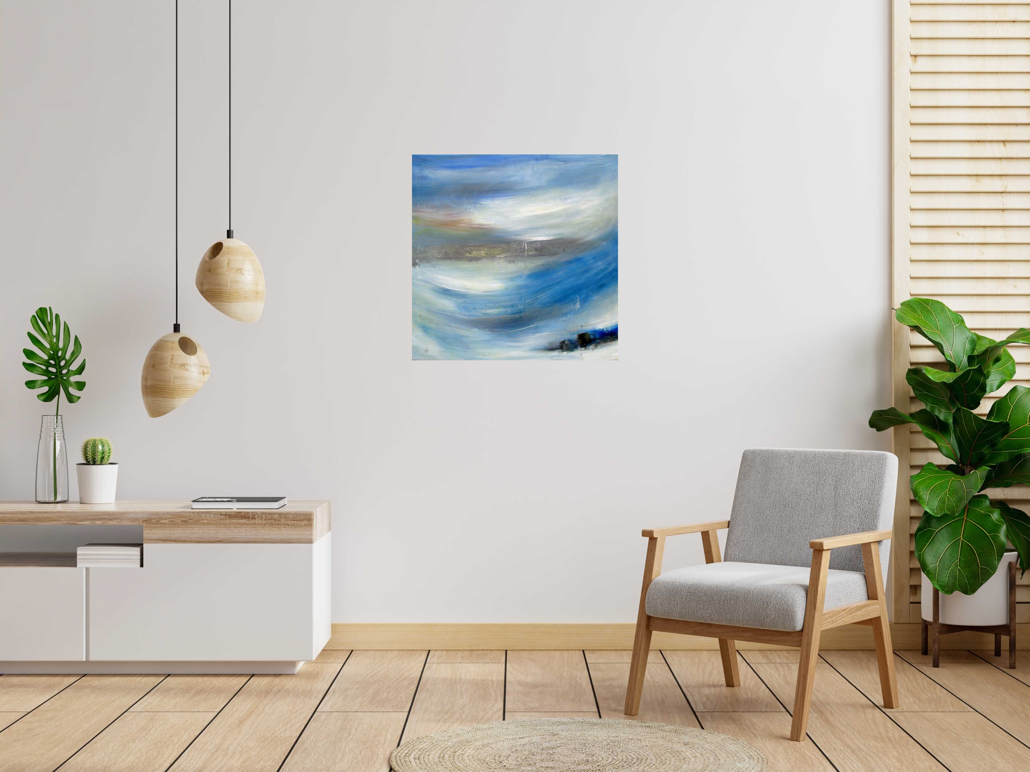 Toile Un ciel de PASCALE JACQUEMOND dans un intérieur – 80 × 80 cm