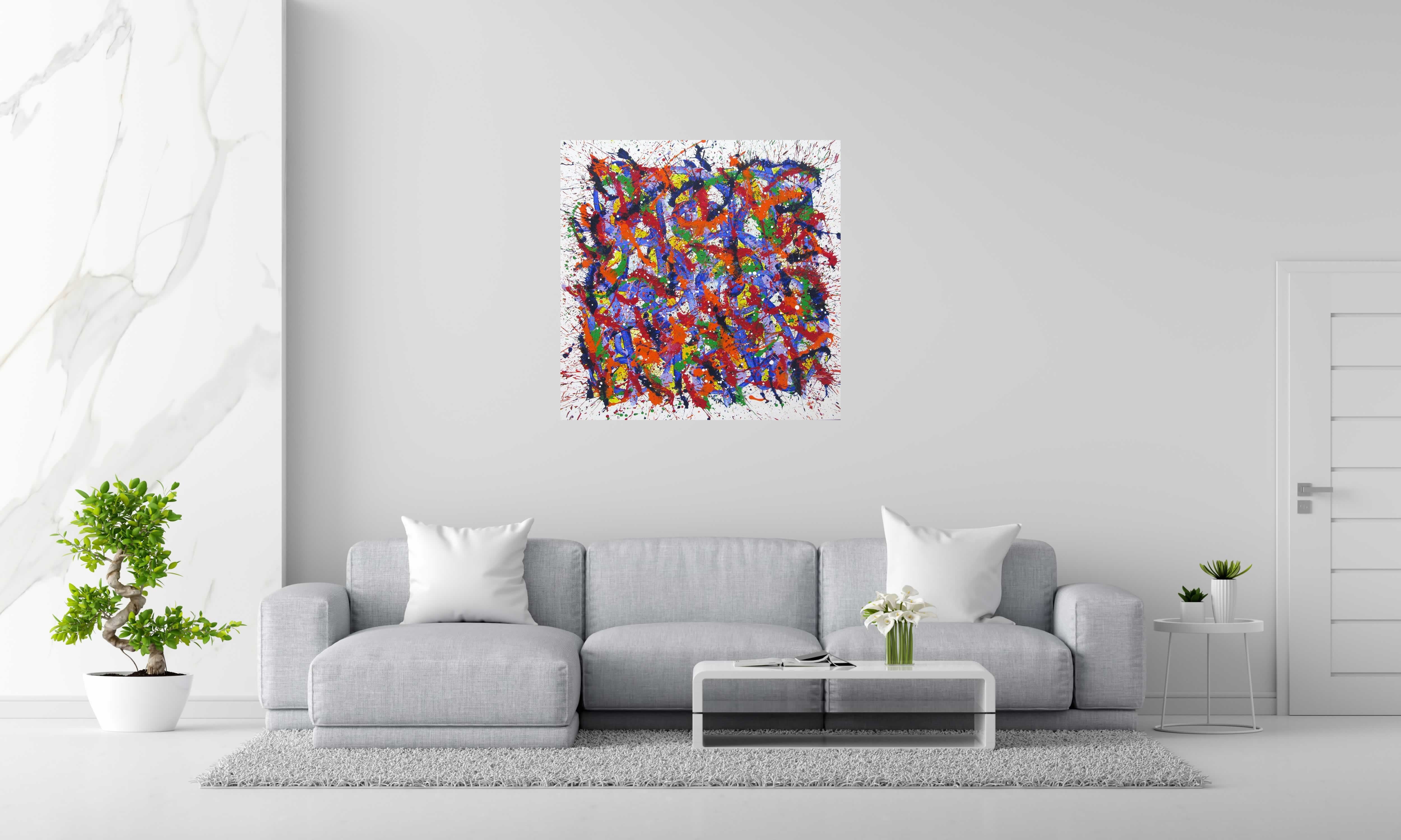 Toile NONAME B26 de STEPHANE RIME dans un intérieur – 100 × 100 cm