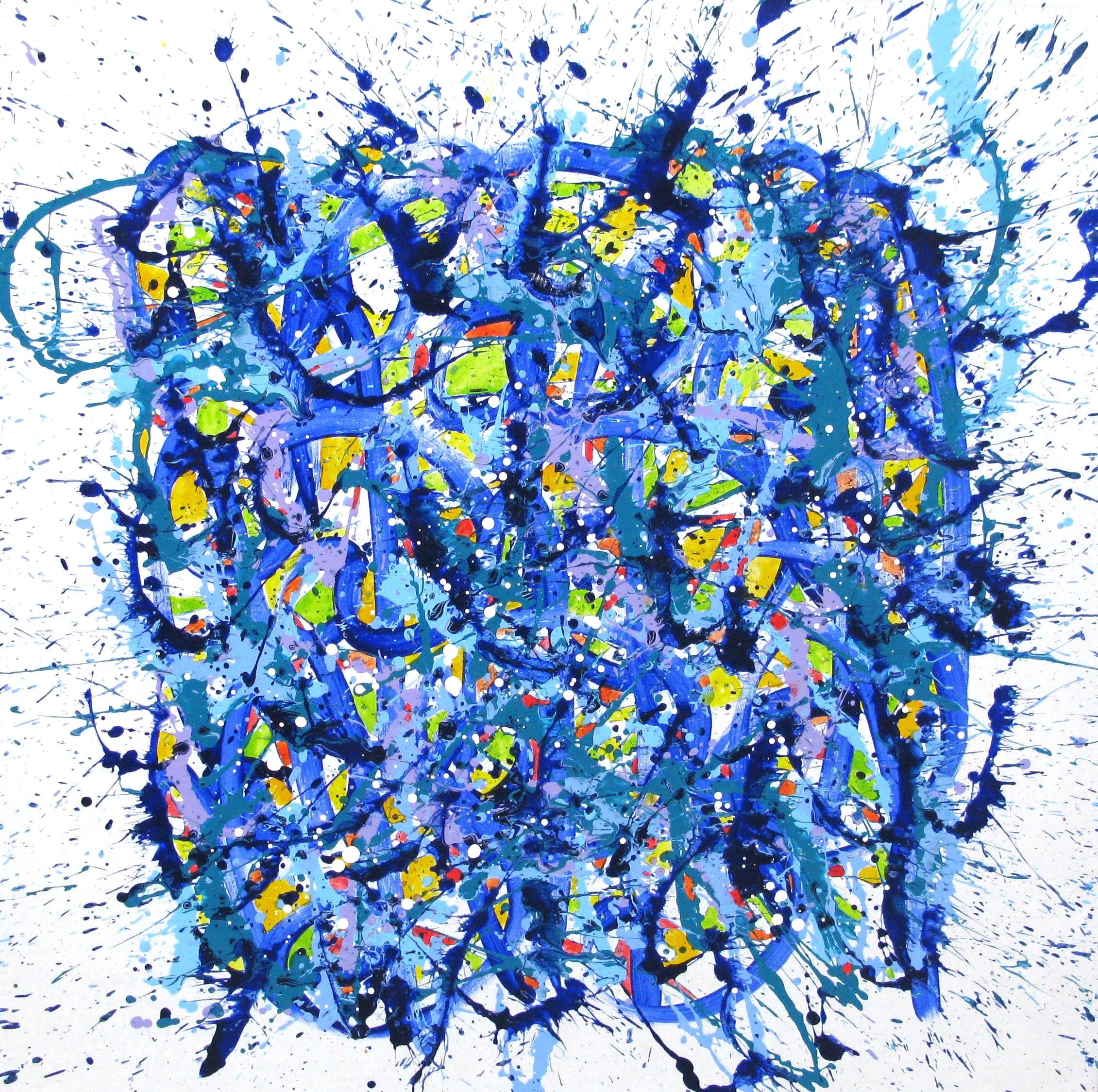 Toile abstraite grande taille noname C11 – STEPHANE RIME – 100 × 100 cm
