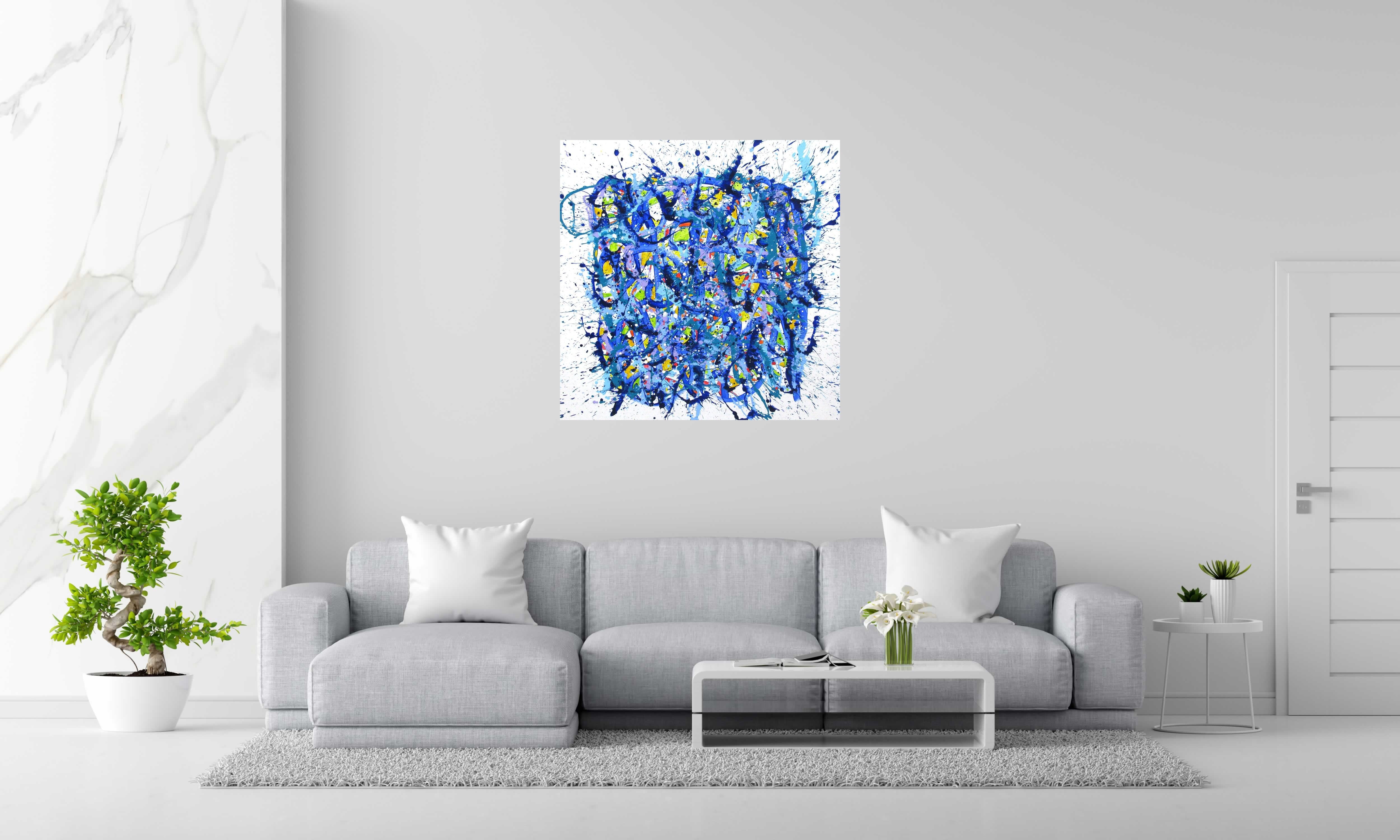 Toile noname C11 de STEPHANE RIME dans un intérieur – 100 × 100 cm
