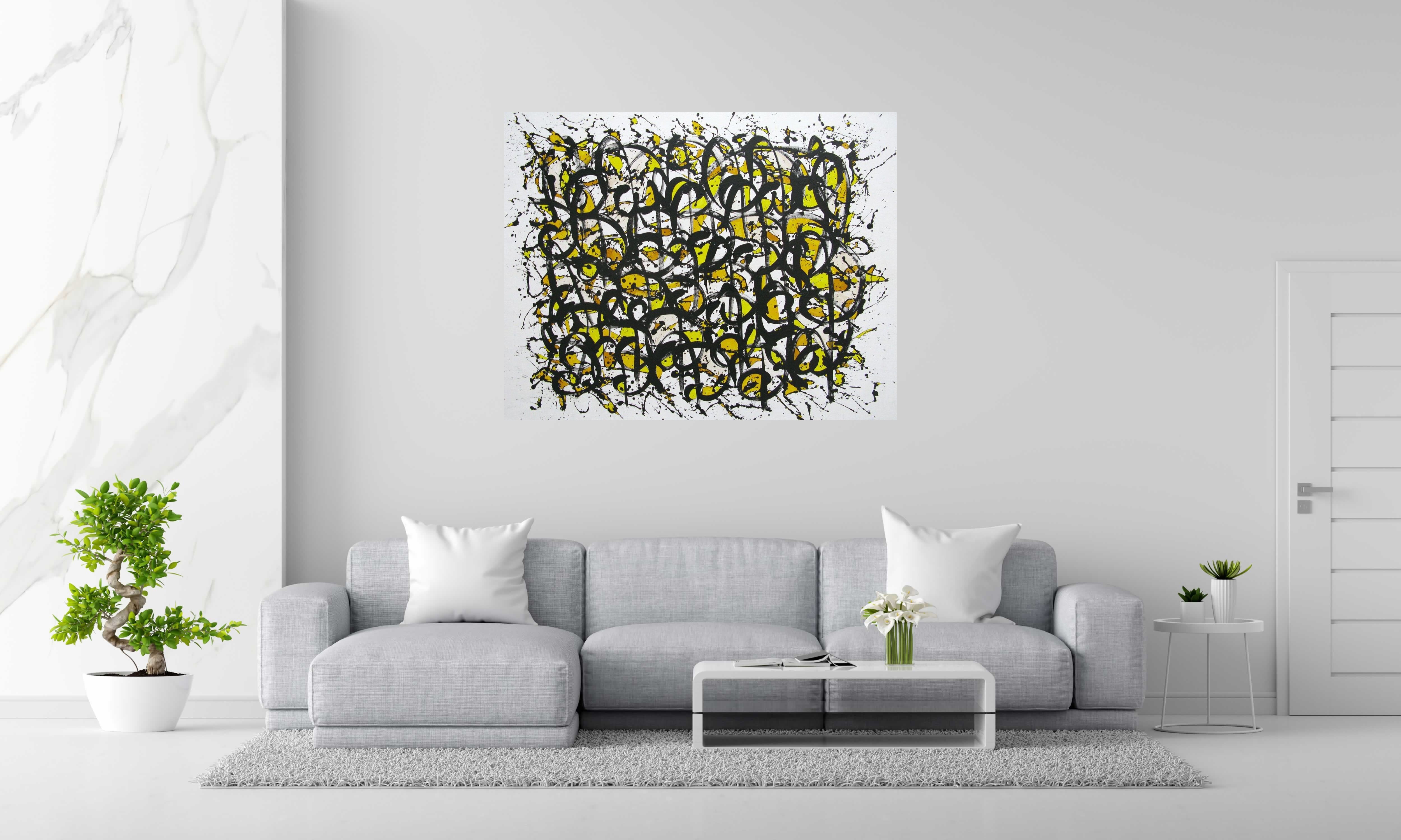 Toile NONAME D57 de STEPHANE RIME dans un intérieur – 140 × 110 cm