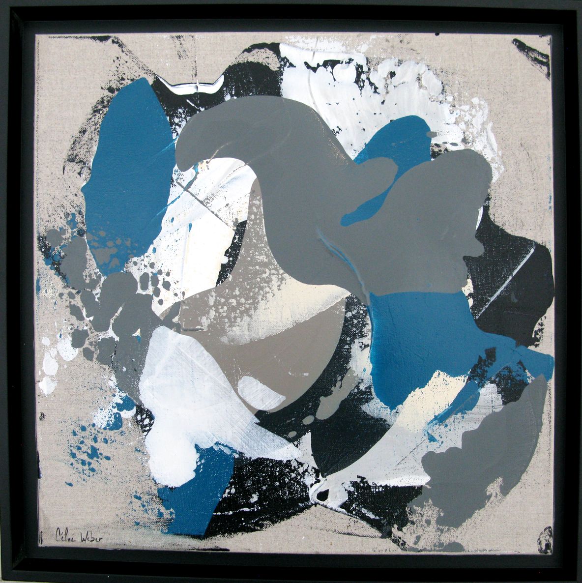 Toile abstraite petit format Dunes 3 – CELINE WEBER – 40 × 40 cm