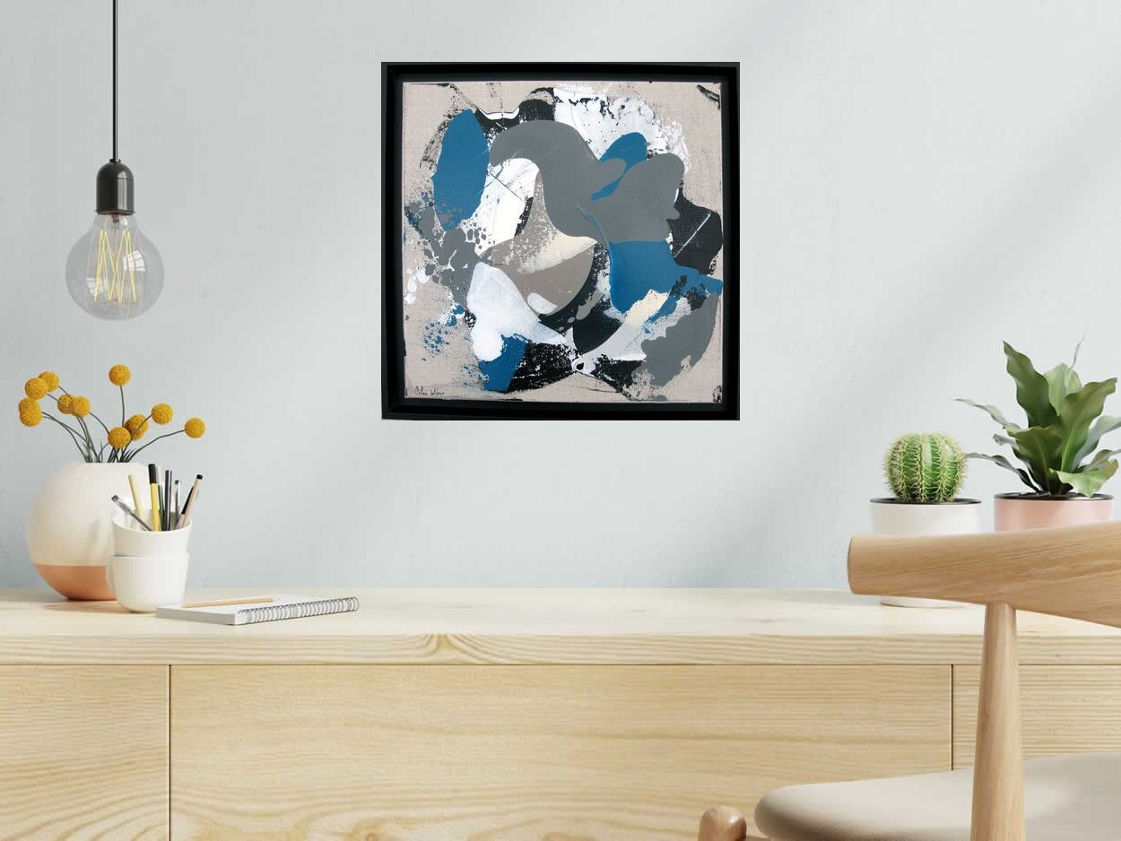 Toile Dunes 3 de CELINE WEBER dans un intérieur – 40 × 40 cm