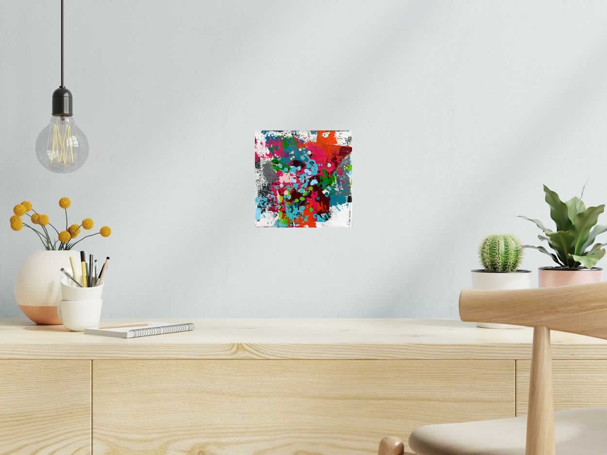 Toile STONE 1 de CELINE WEBER dans un intérieur – 20 × 20 cm