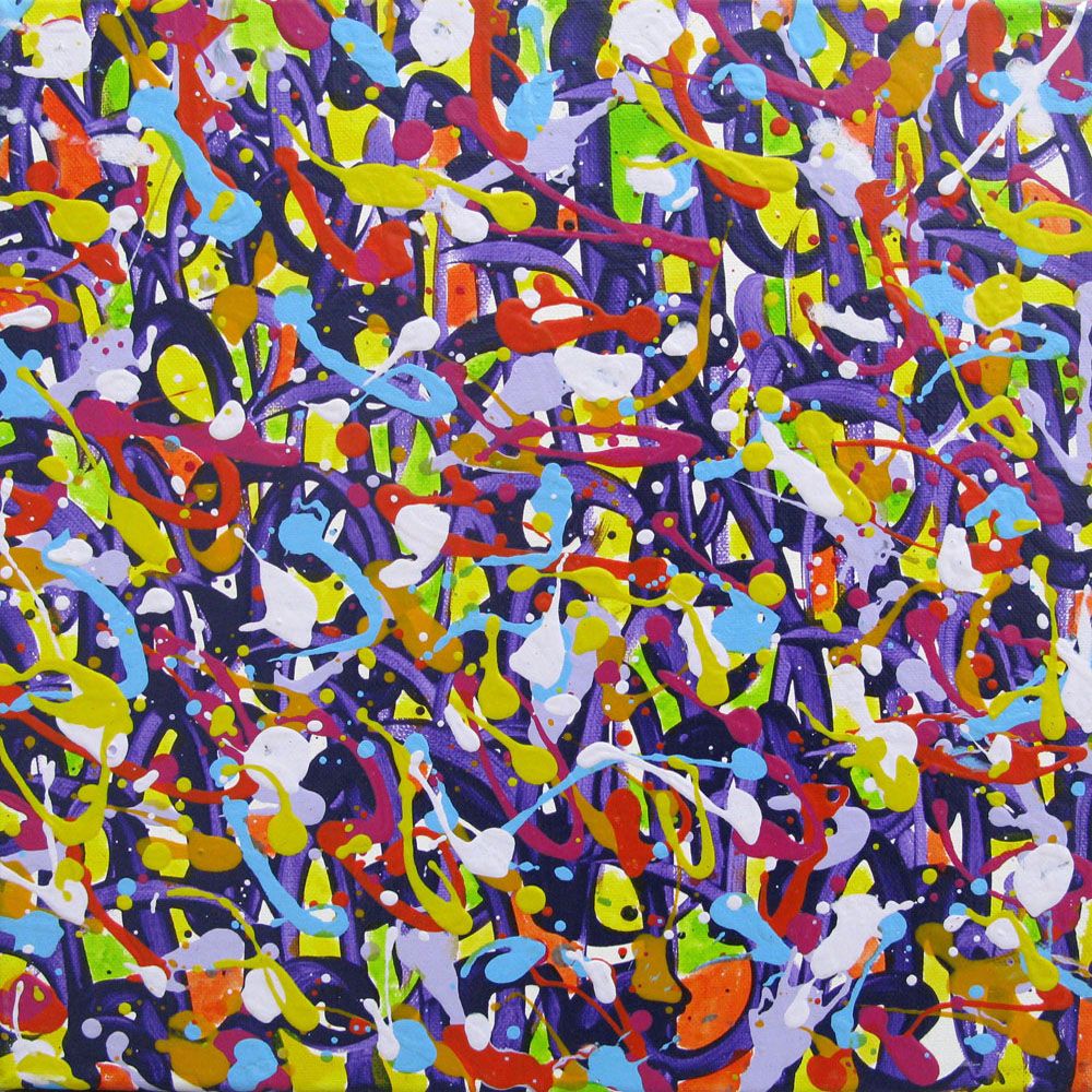 Toile abstraite petit format noname D9 – STEPHANE RIME – 30 × 30 cm