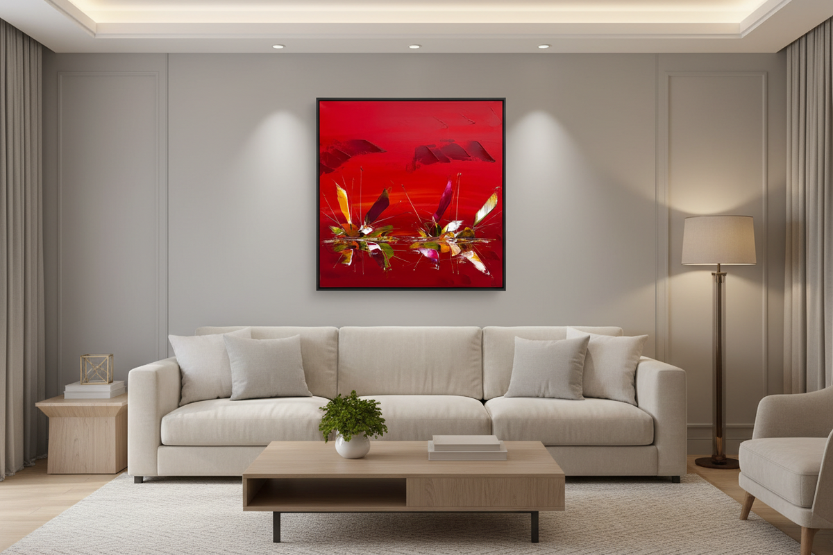 Toile MARINE H de F. BOUTET dans un intérieur – 120 × 120 cm