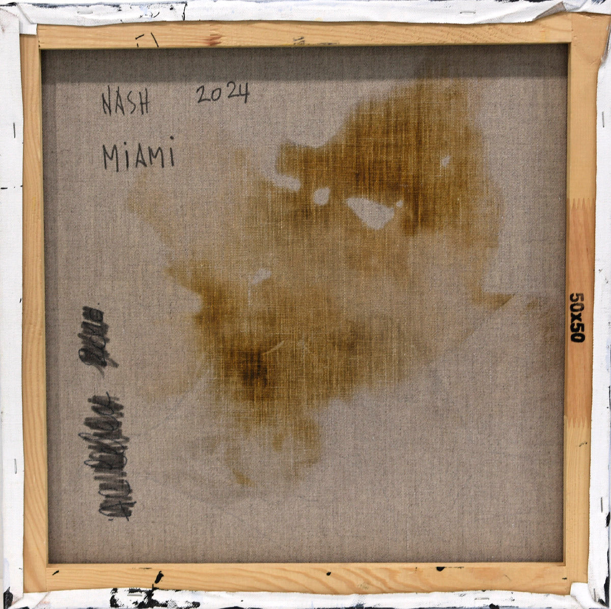 Toile technique mixte 50x50 cm de NASH, intitulée Miami