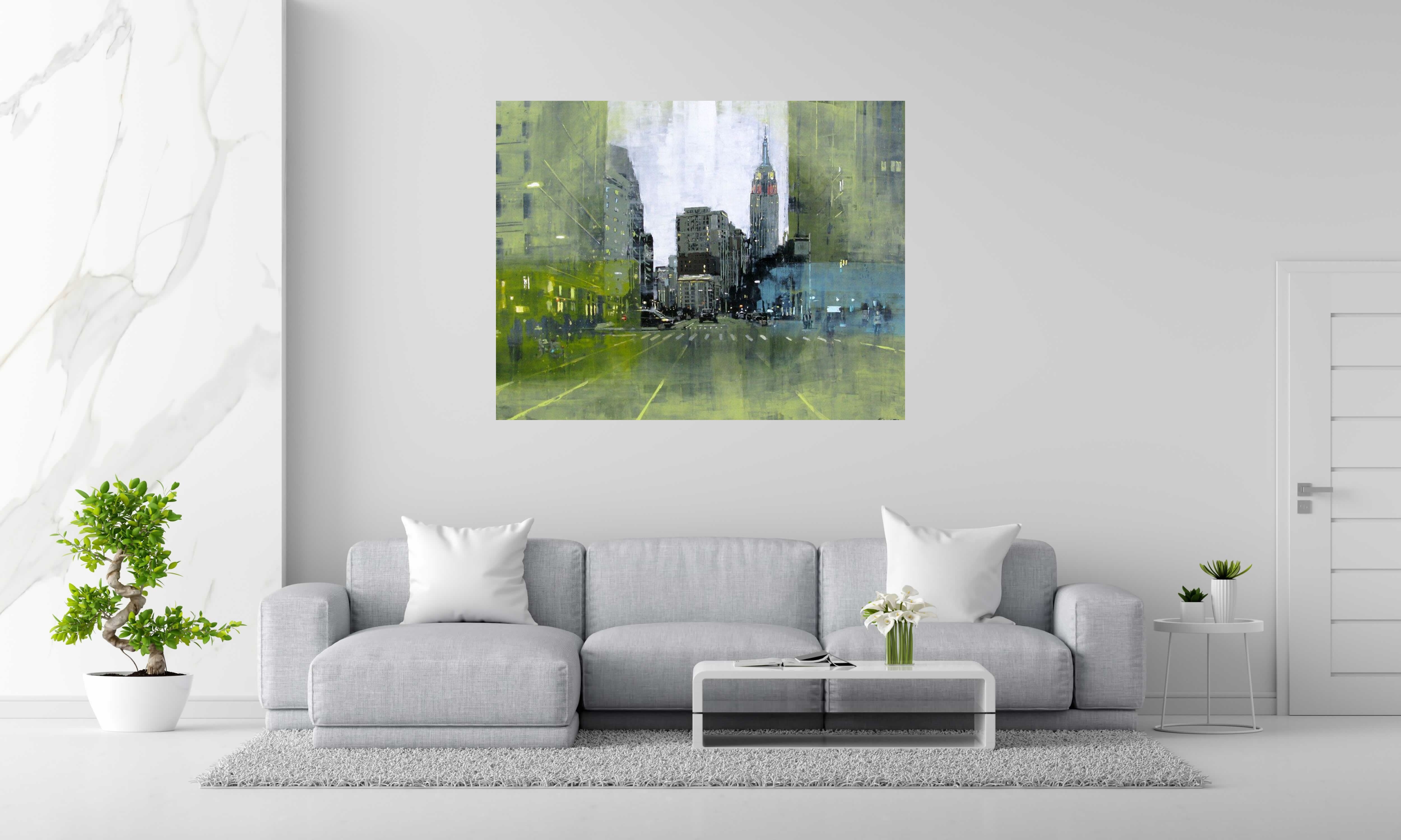 Toile EMPIRE STATE BUILDING de ADRIEN FAVEAU dans un intérieur – 114 × 146 cm
