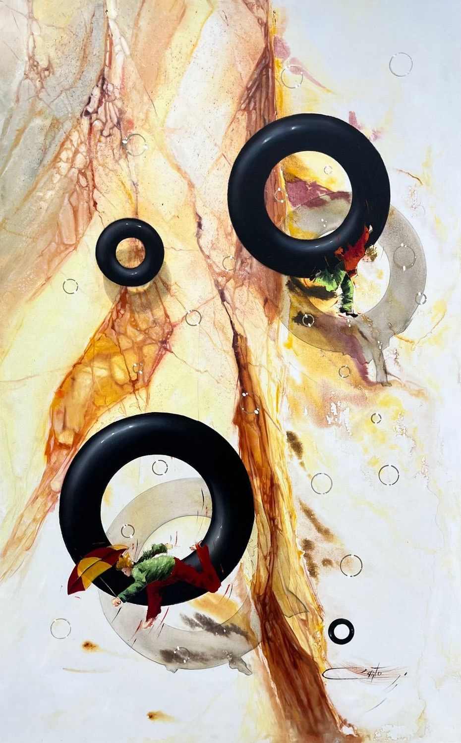 Toile figurative format xxl Oser – Geneviève Canto – 73 × 116 cm