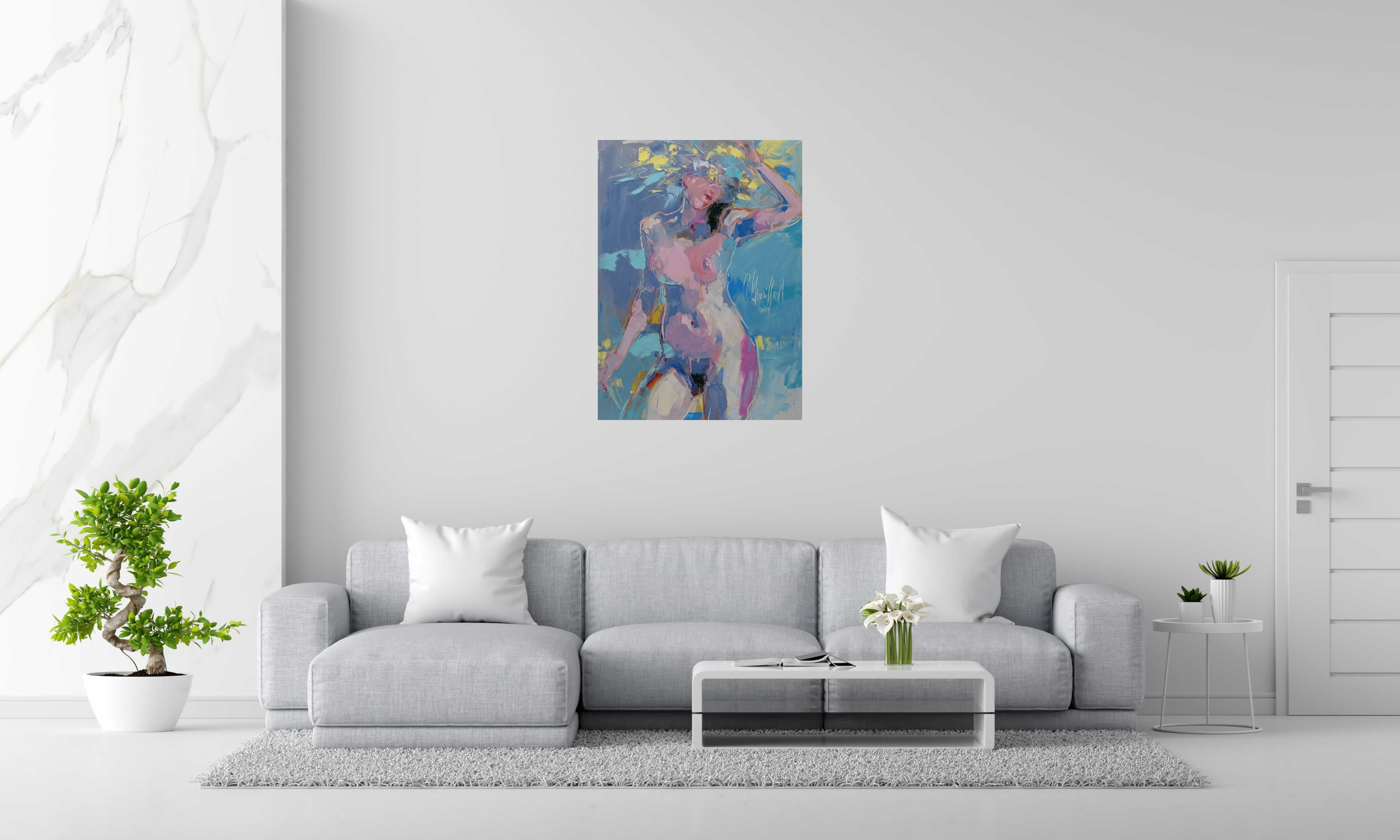 Toile Mavka de OLENA SINIUHINA dans un intérieur – 73 × 100 cm