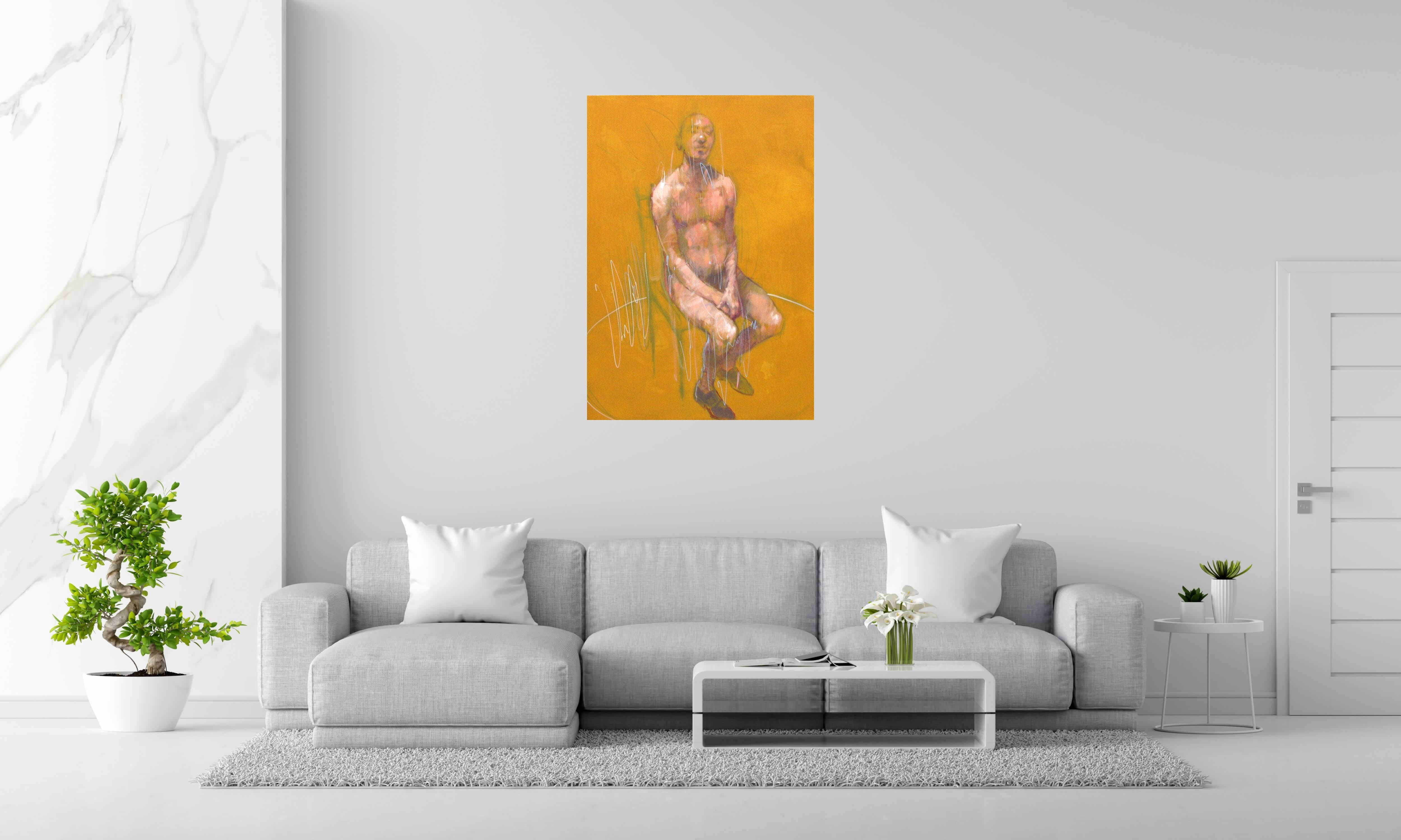 Toile IDENTITY 3 de OLIVIER MASSEBEUF dans un intérieur – 116 × 81 cm