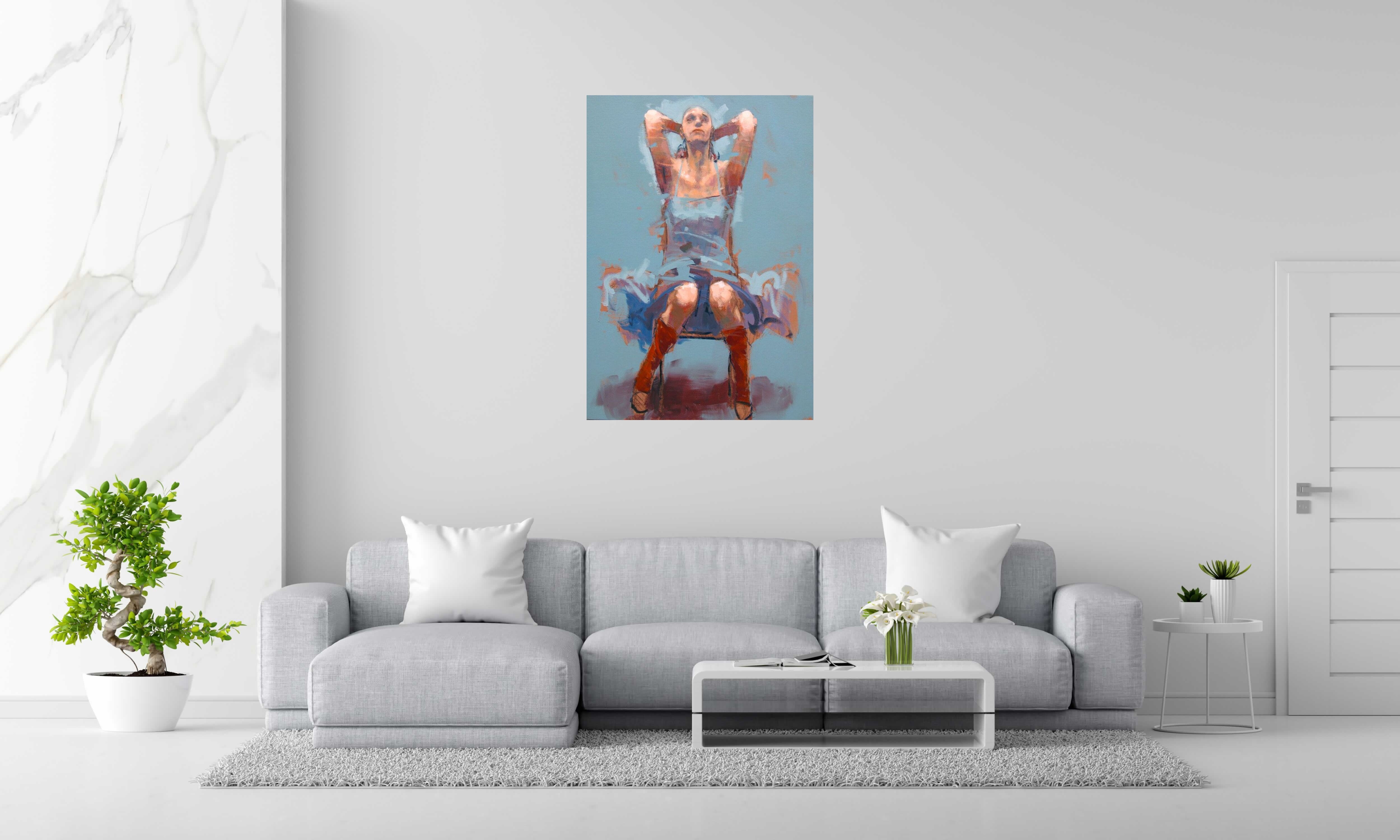 Toile Them de OLIVIER MASSEBEUF dans un intérieur – 81 × 116 cm