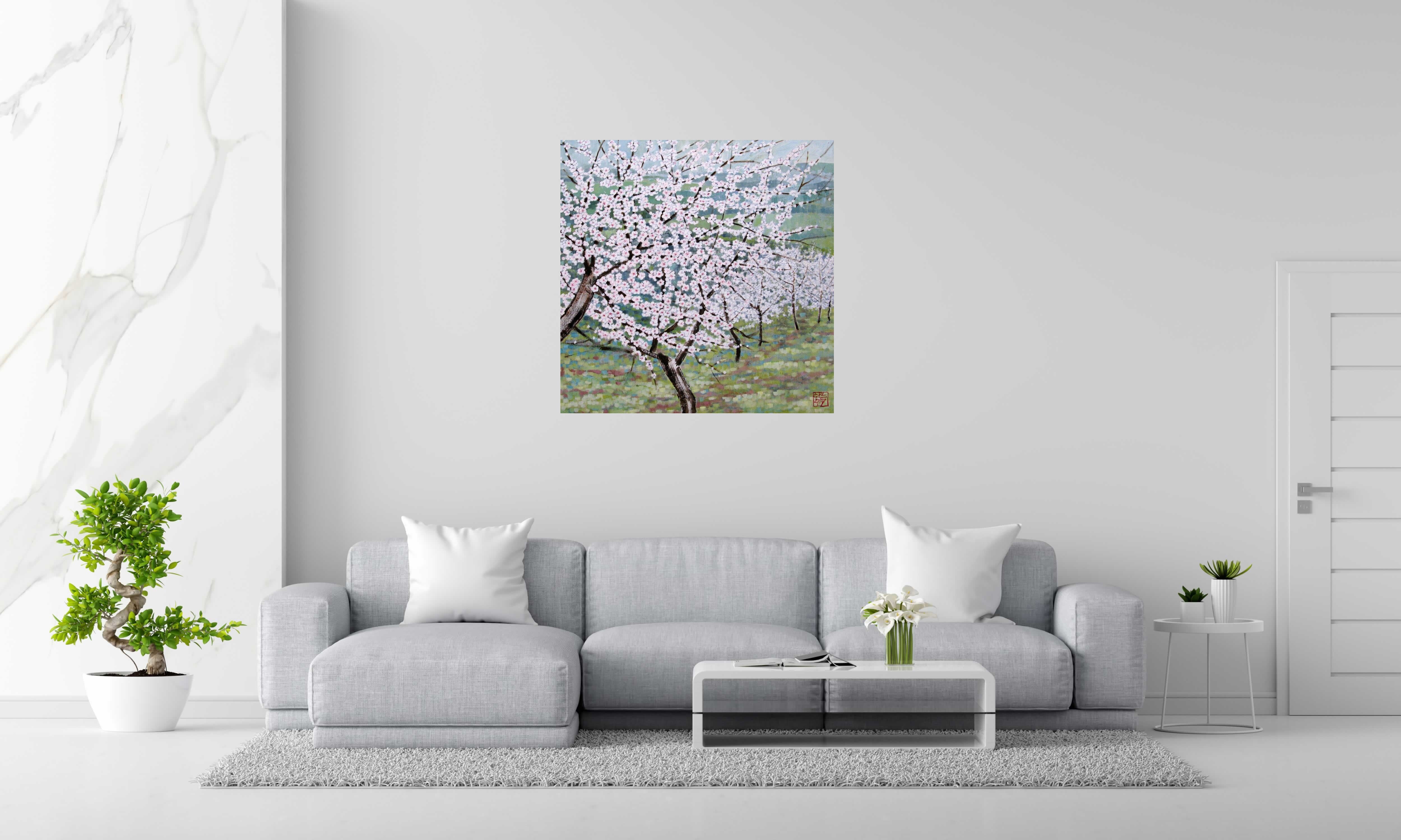 Toile Pureté de JEONG MIN LEE dans un intérieur – 100 × 100 cm