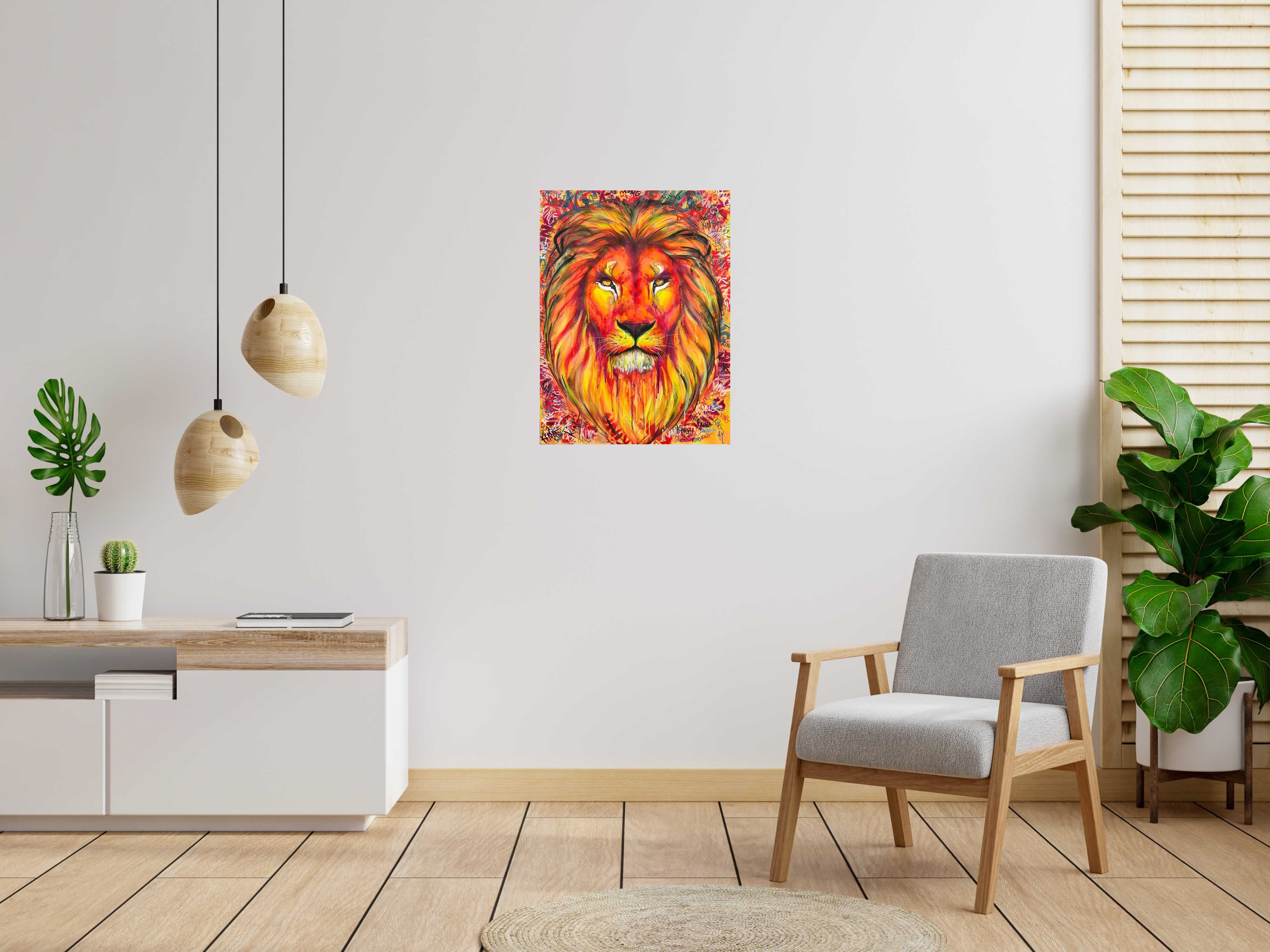 Toile Lion King 3D de ART HM dans un intérieur – 60 × 80 cm