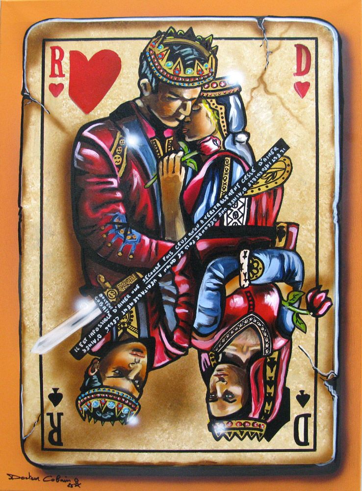 Toile figurative moyen format La fin est un début – Docteur Cobain – 65 × 92 cm