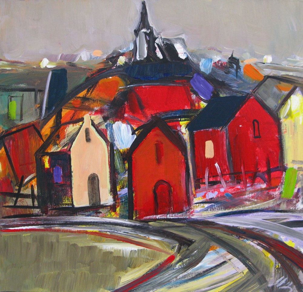 Toile figurative moyen format SELO - MOIRANS – IVAN TZONEV – 50 × 50 cm