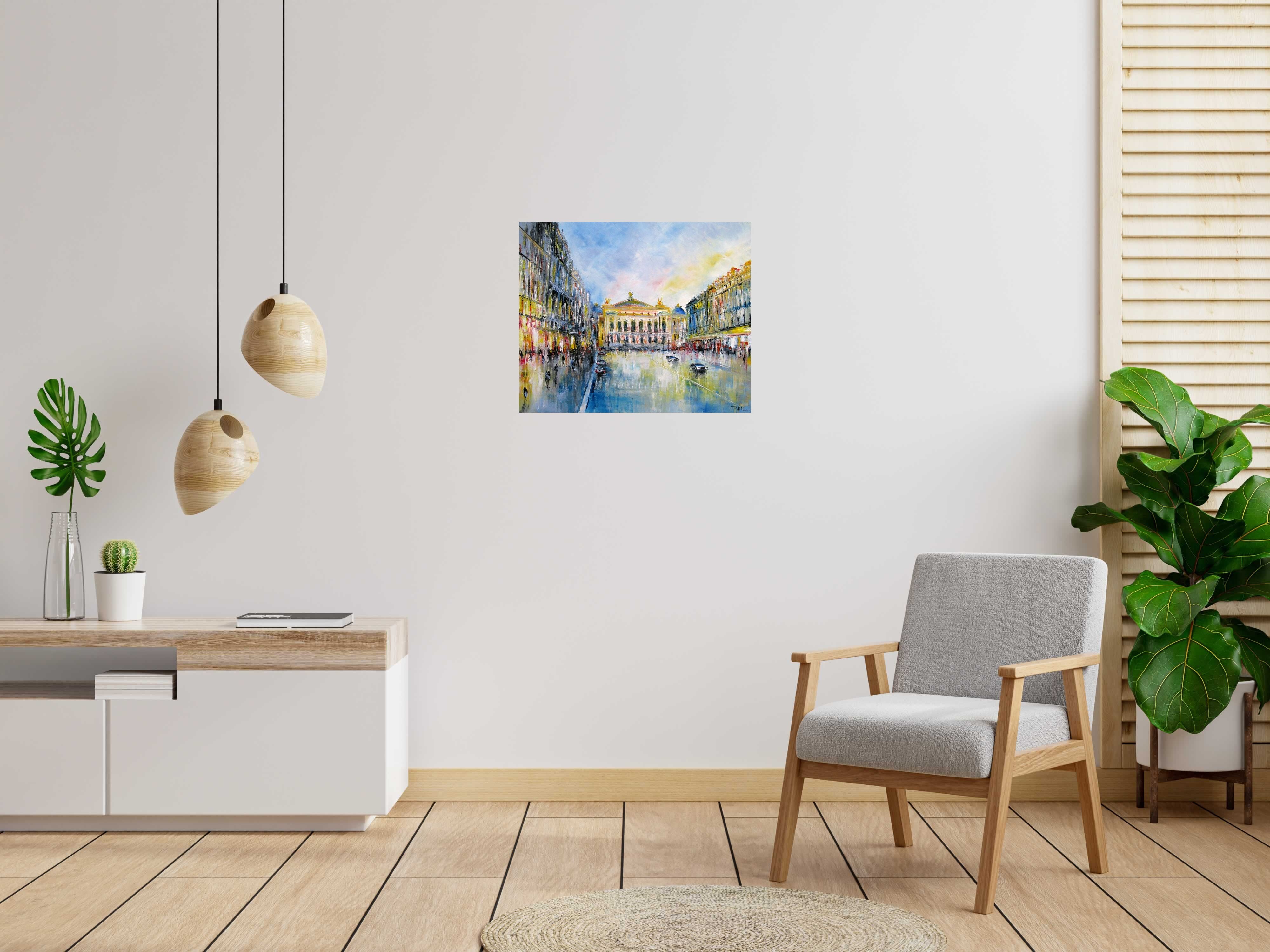 Toile Avenue de l'opéra de PHIL dans un intérieur – 73 × 60 cm
