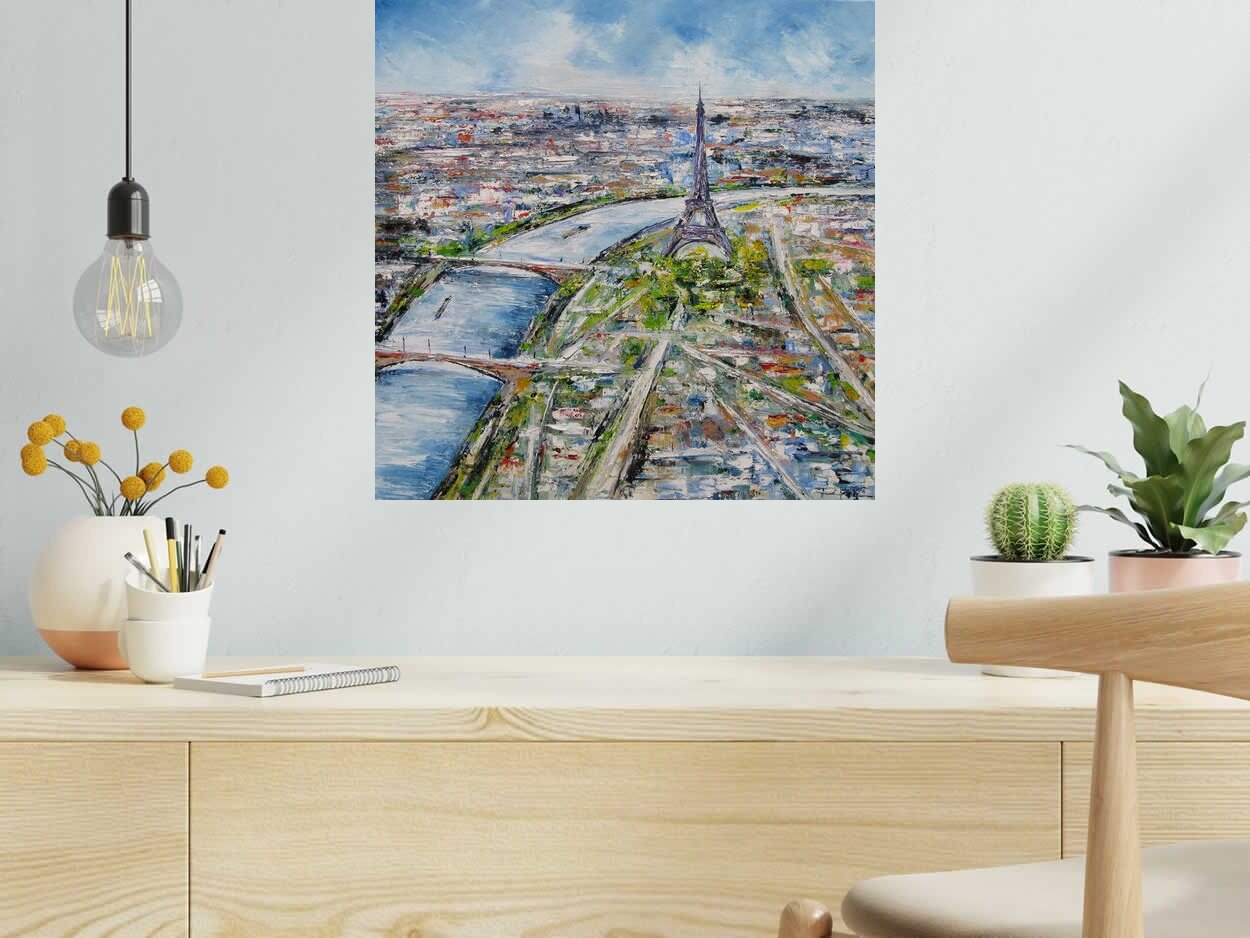 Toile Paris de PHIL dans un intérieur – 50 × 50 cm