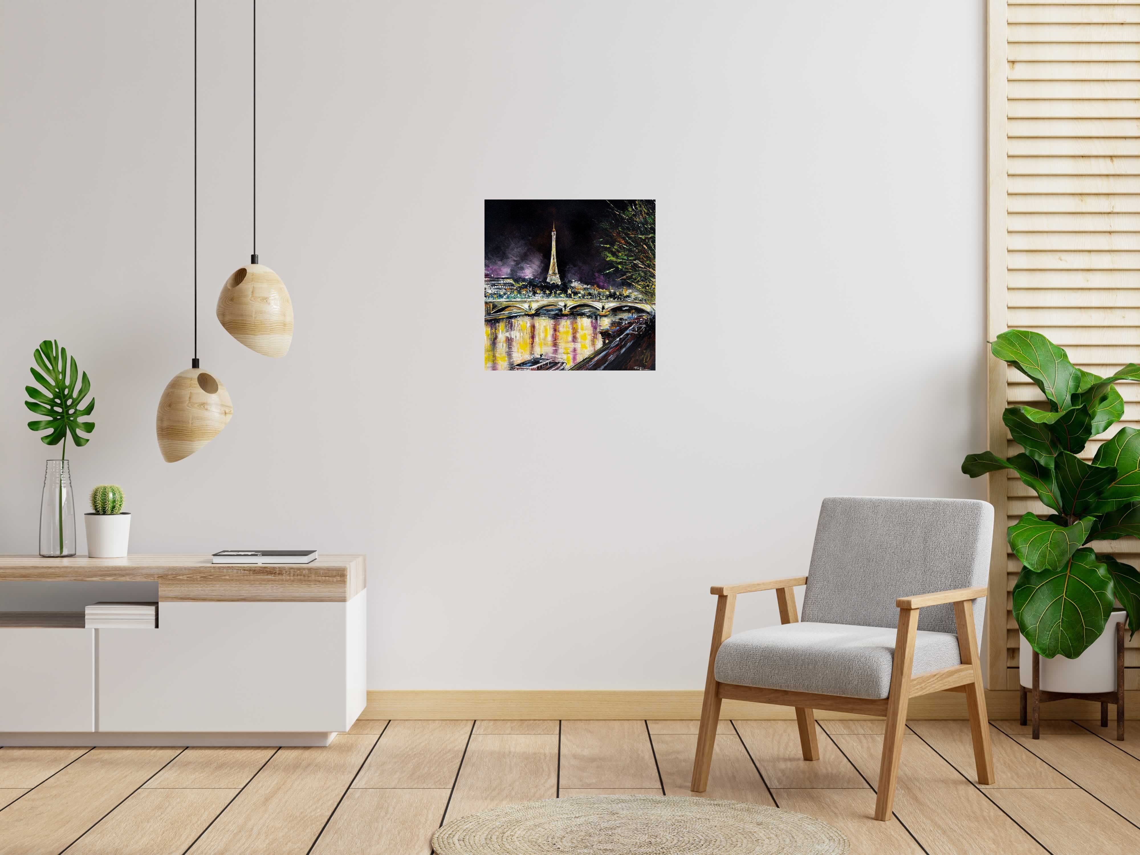 Toile Pont de Paris de PHIL dans un intérieur – 60 × 60 cm