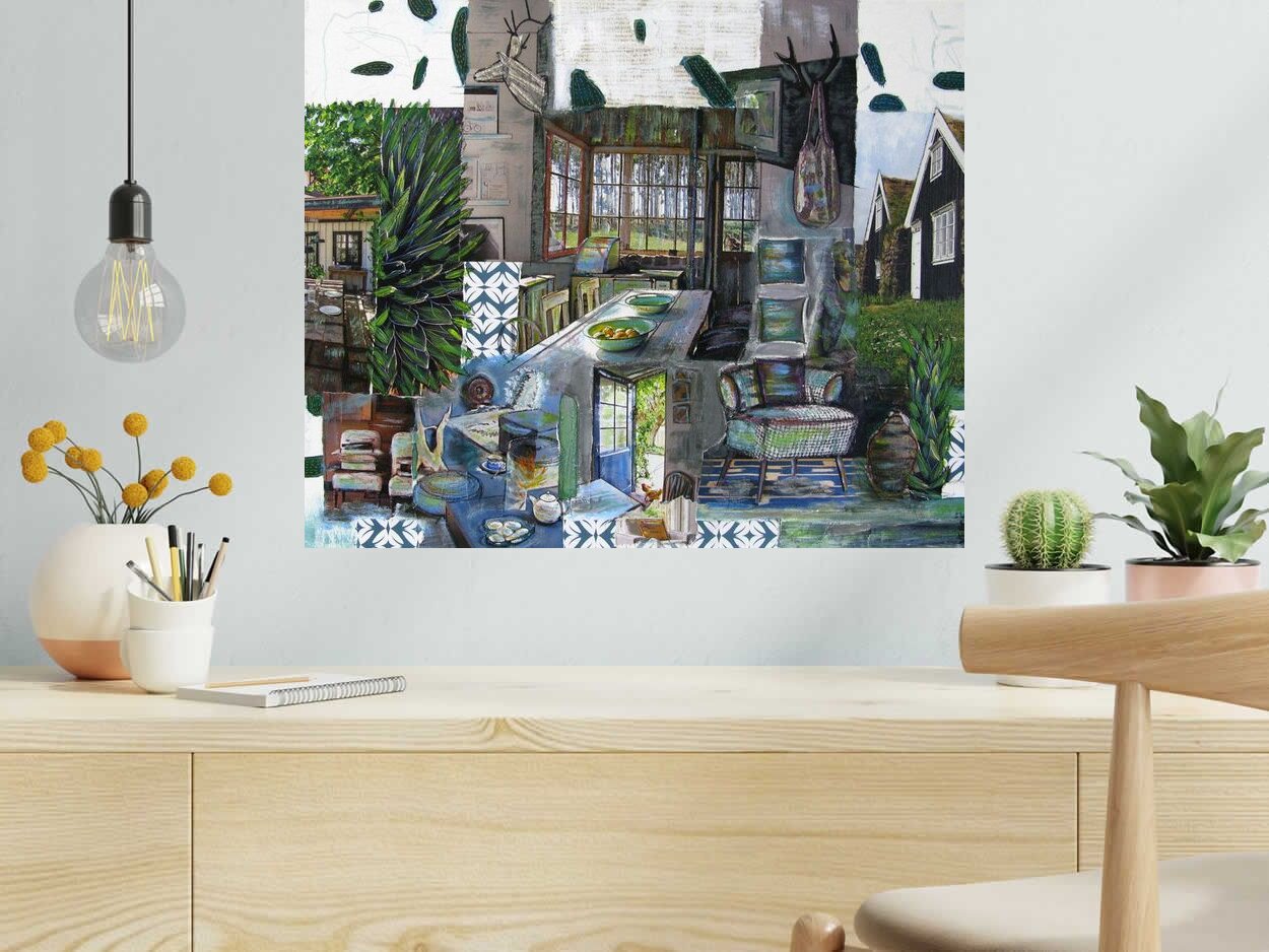 Toile Reconnexion a soi de VEROE dans un intérieur – 54 × 65 cm