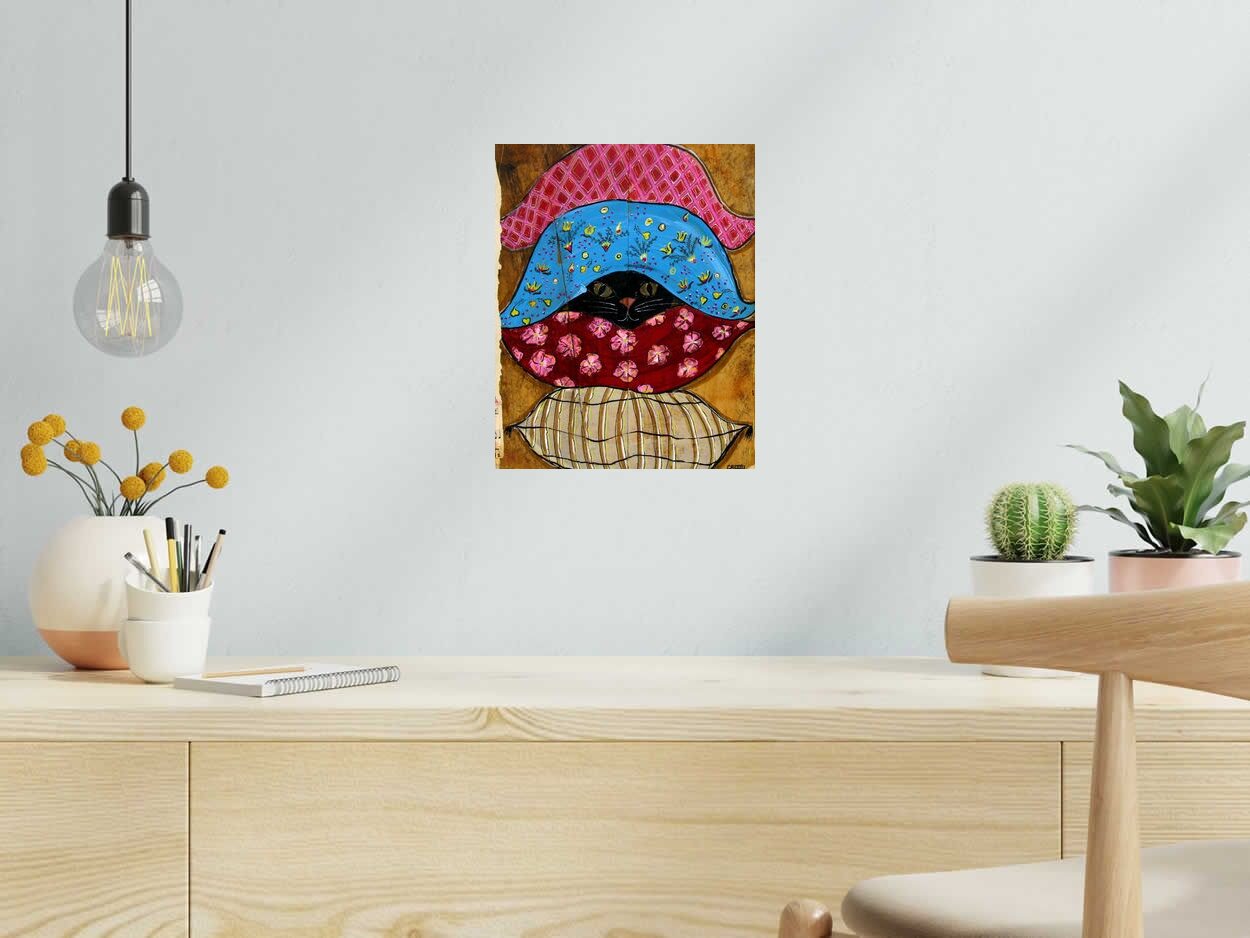 Toile MONA 2 de CACOU dans un intérieur – 26 × 32 cm
