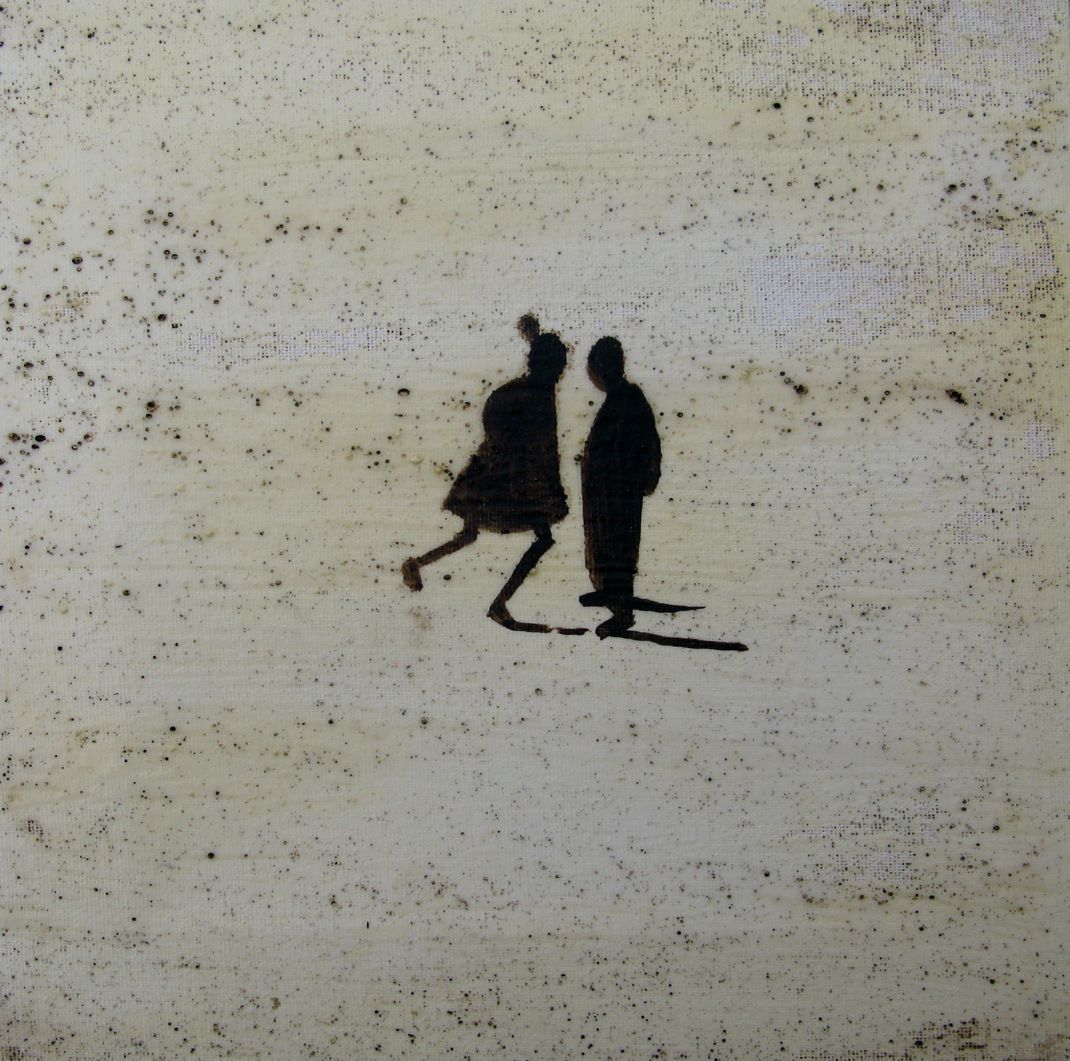 Toile figurative petit format We two - Barcelona 2025 – MARCOS ZRIHEN NOWOTNY – 20 × 20 cm