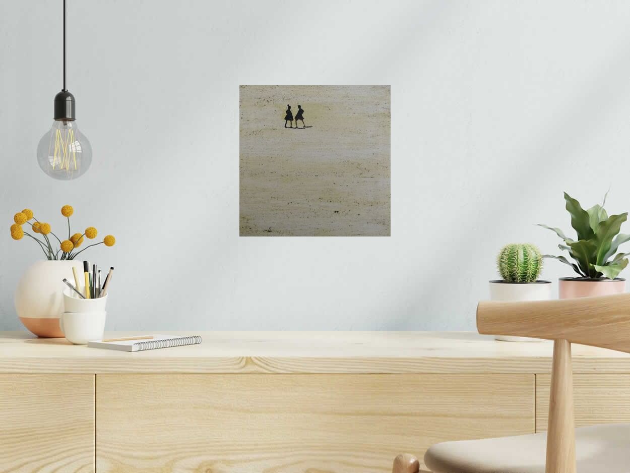 Toile You and Me - Barcelona 2026 de MARCOS ZRIHEN NOWOTNY dans un intérieur – 30 × 30 cm