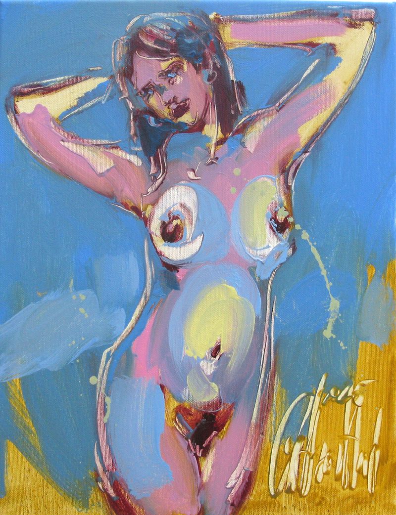 Toile figurative petit format Mimi – OLENA SINIUHINA – 35 × 27 cm