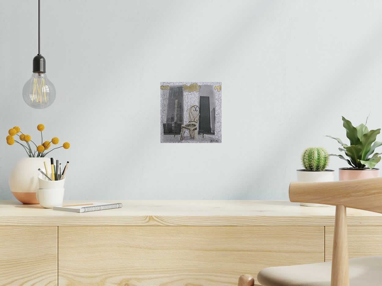 Toile Espace d'un instant de VEROE dans un intérieur – 20 × 20 cm