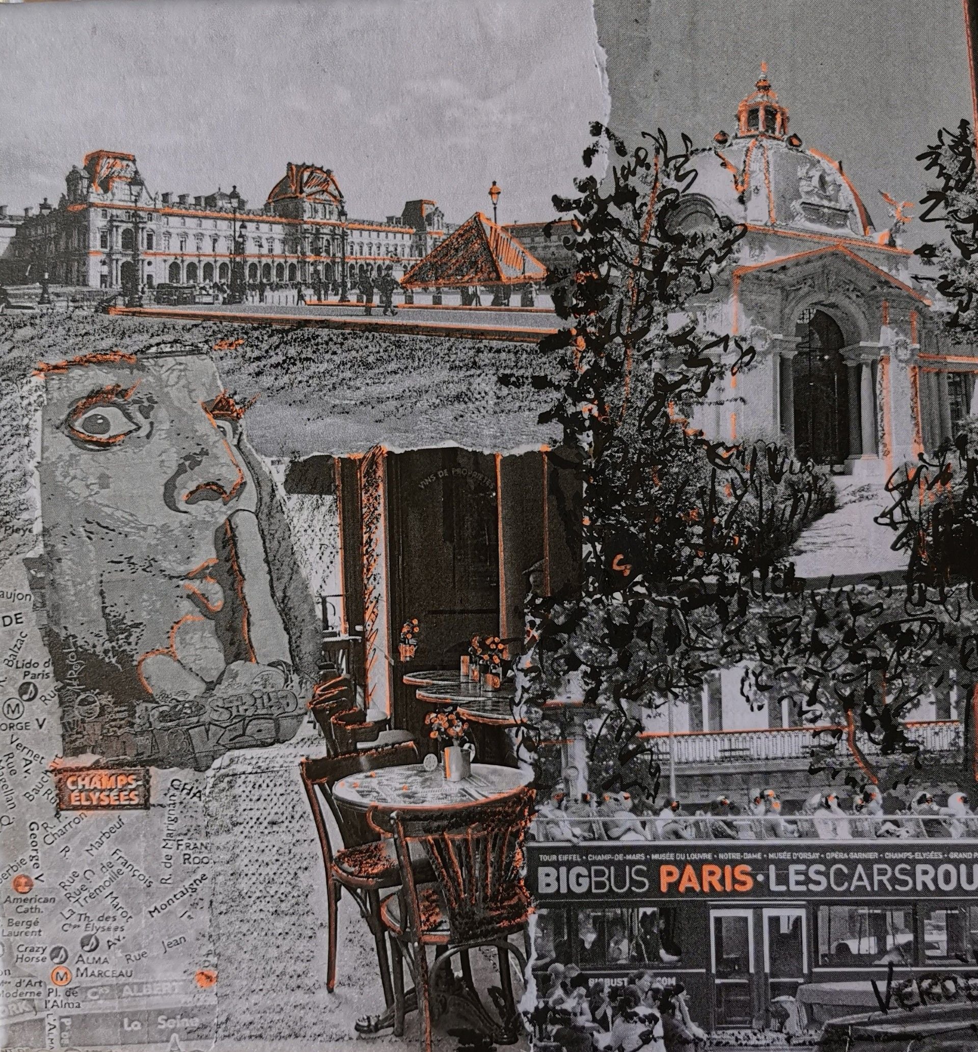 Toile figurative petit format URBAN DAYS – VEROE – 20 × 20 cm
