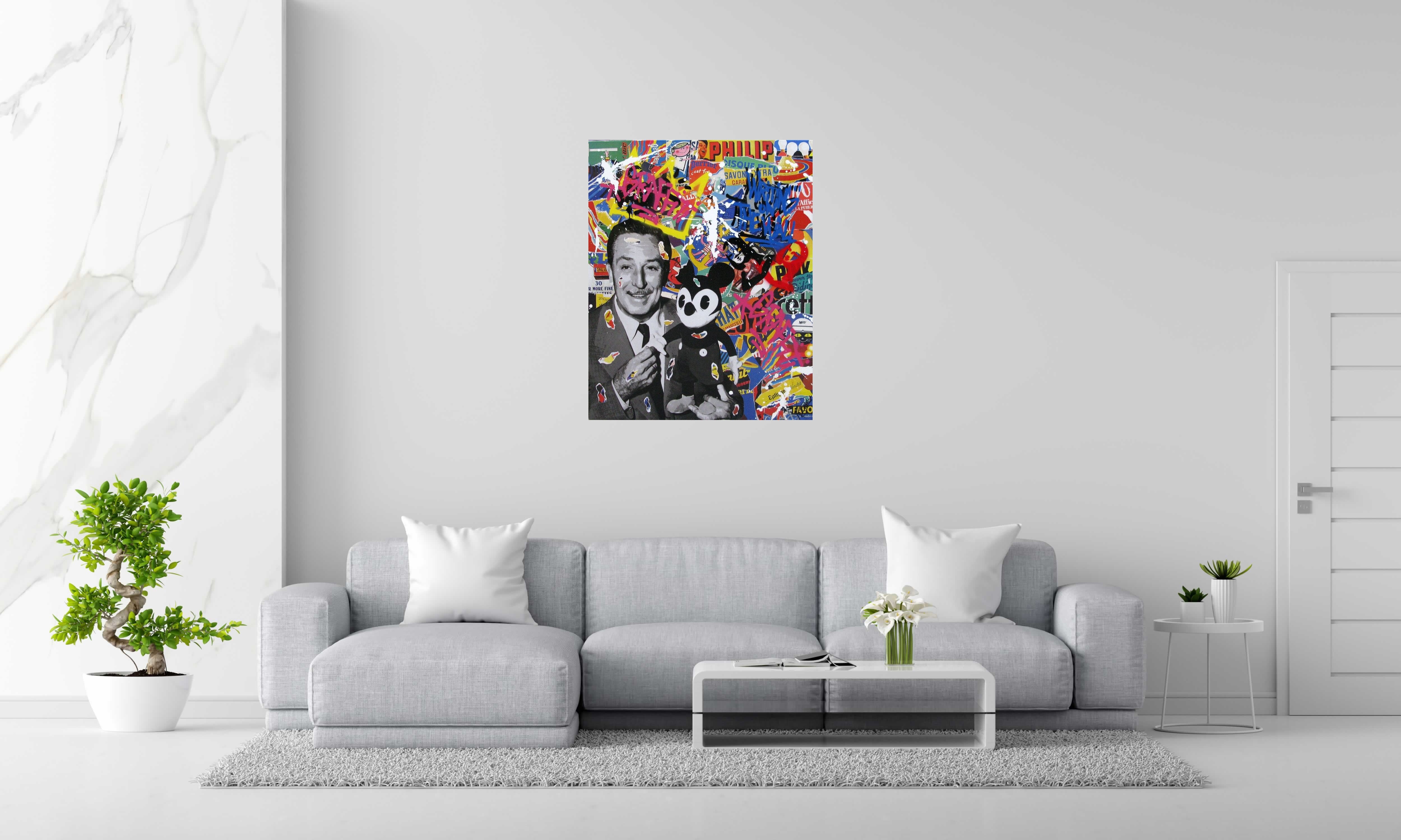 Toile STUFFY WALT de RS ARTIST dans un intérieur – 100 × 80 cm
