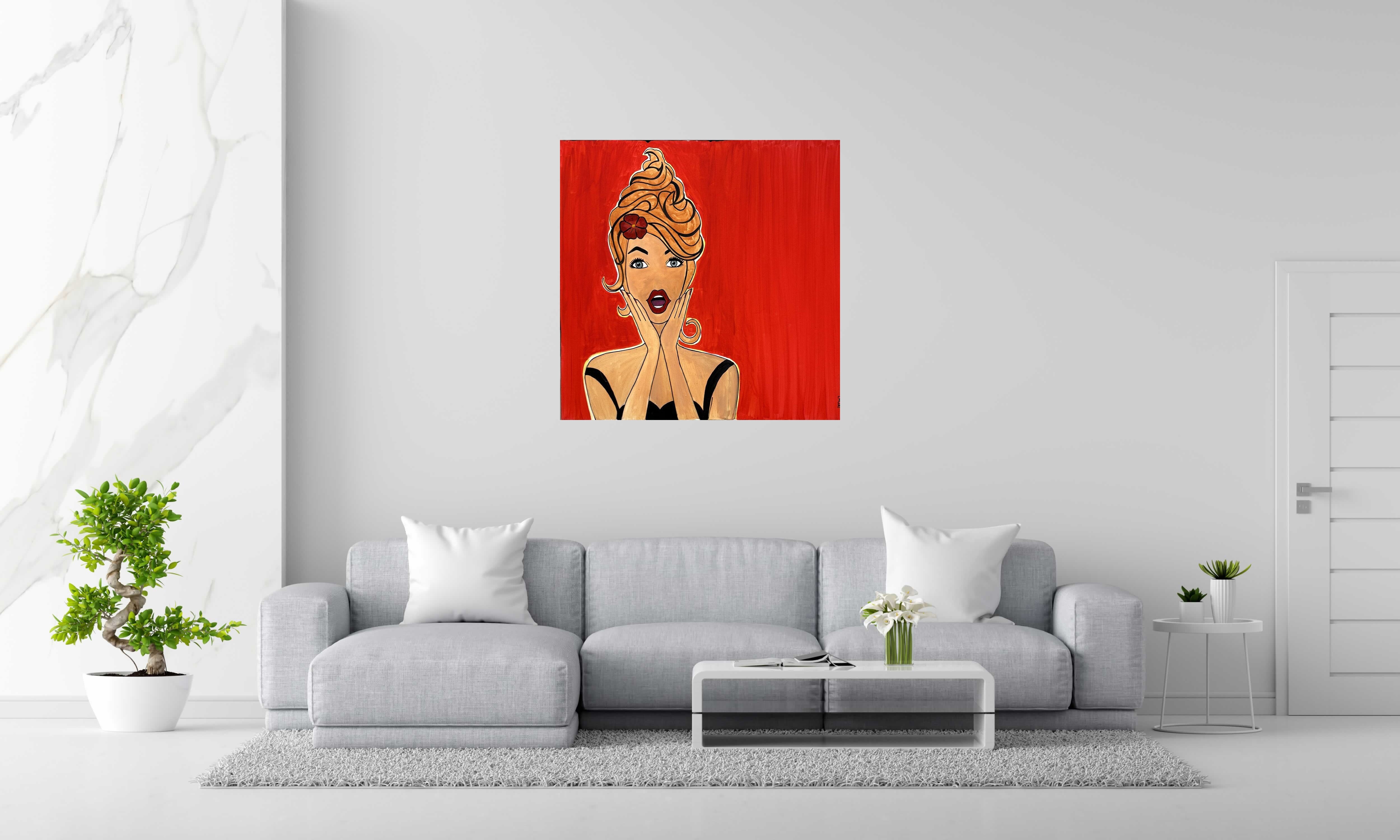 Toile OH! de CACOU dans un intérieur – 100 × 100 cm