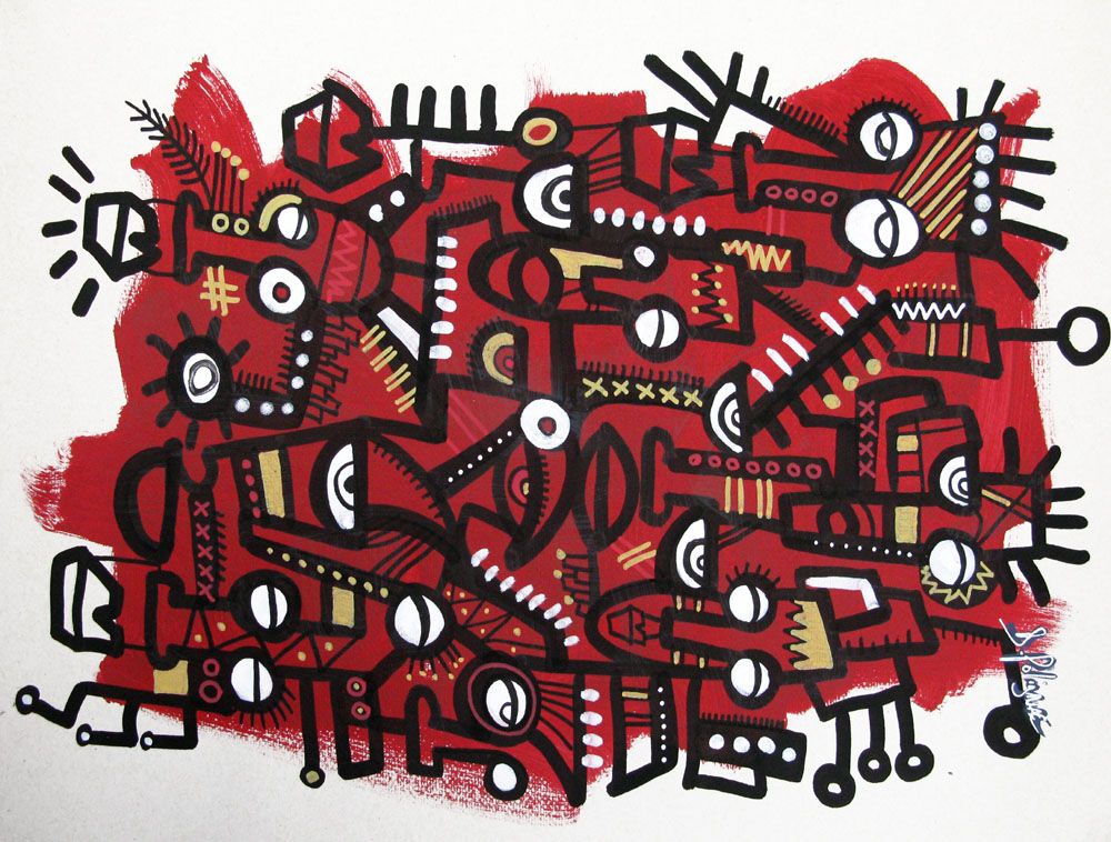Toile graphique petit format Dazed 2 – Daniel De POLIGNAC – 30 × 40 cm