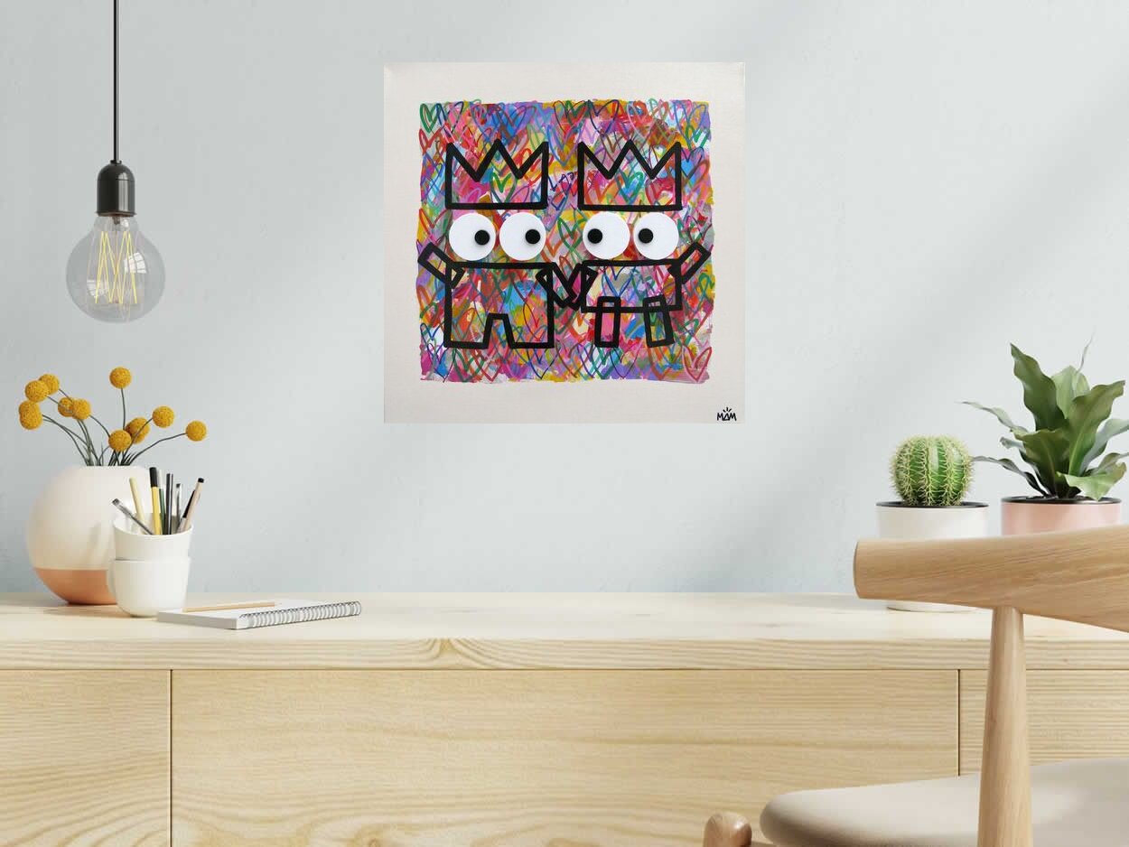 Toile Love Potes de MAM dans un intérieur – 40 × 40 cm