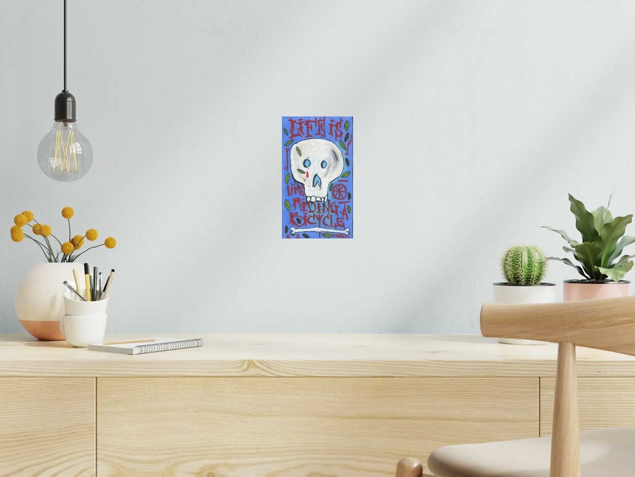 Toile Life de TAREK dans un intérieur – 14 × 24 cm