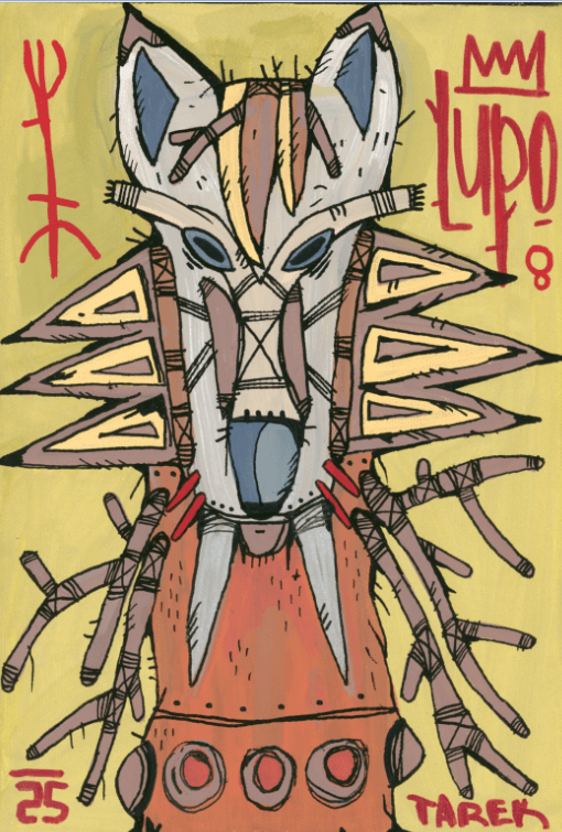 Toile graphique petit format Lupo – TAREK – 19 × 27 cm